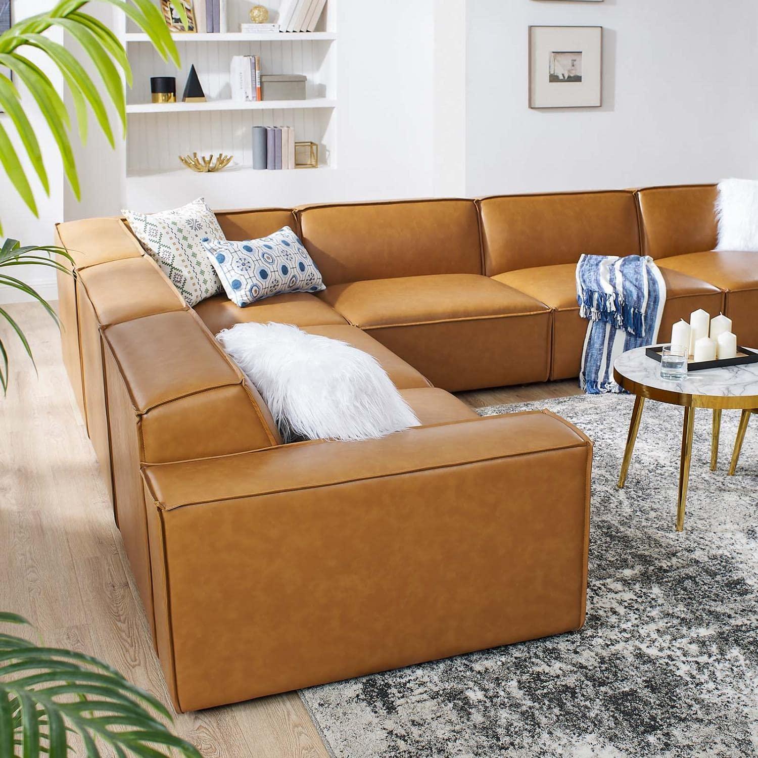 Modway Modway Restore 6-Piece Vegan Leather Sectional Sofa