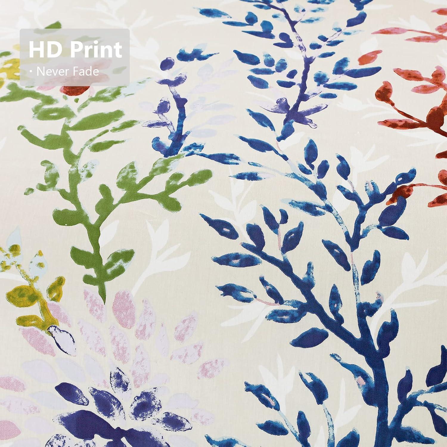 Blue and White Damask Queen Size Microfiber Duvet Cover Set