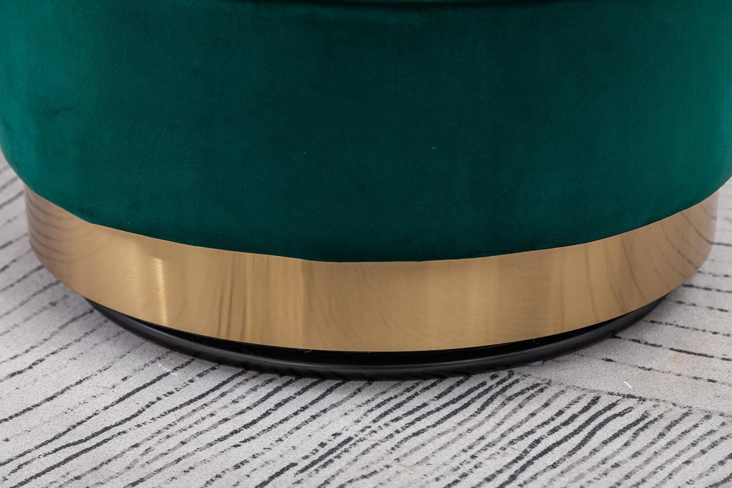 DeeHome Wania Contemporary Velvet Swivel Chair, Green