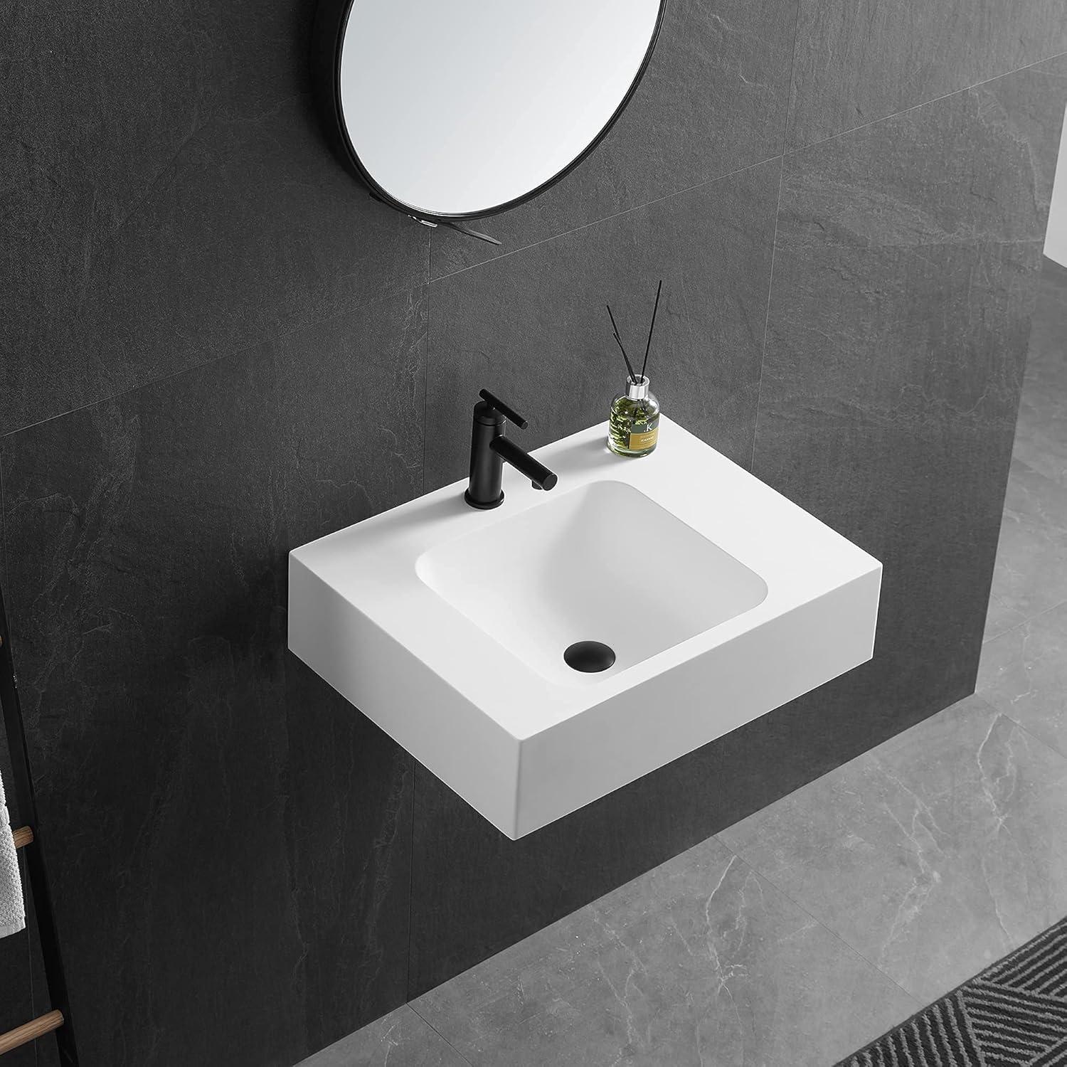 Serene Valley 18.11'' Solid Surface Square Bathroom Sink