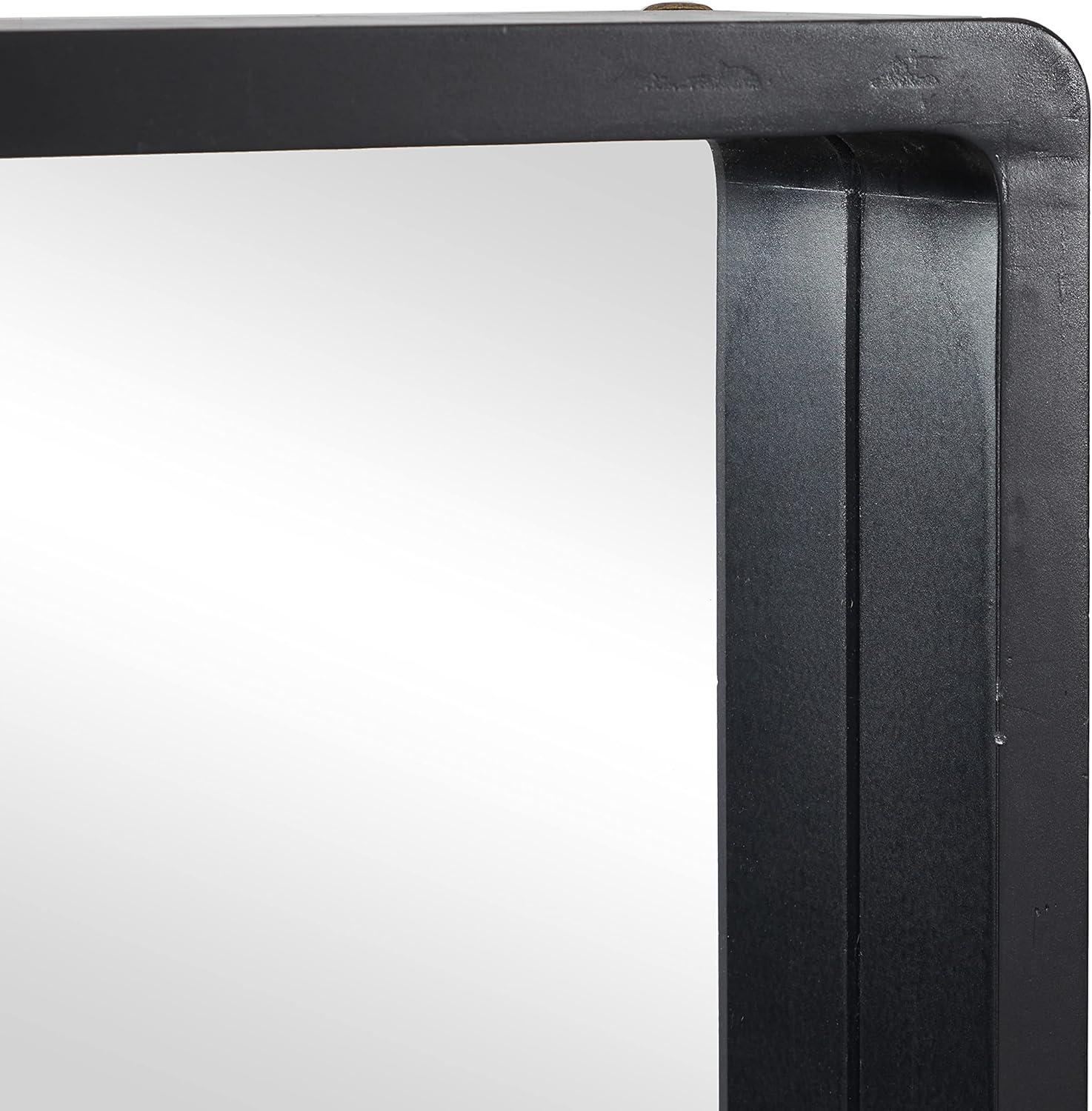 36" x 36" Contemporary Wood Rectangle Wall Mirror Black - Olivia & May: Medium-Sized, MDF Frame, No Assembly Required