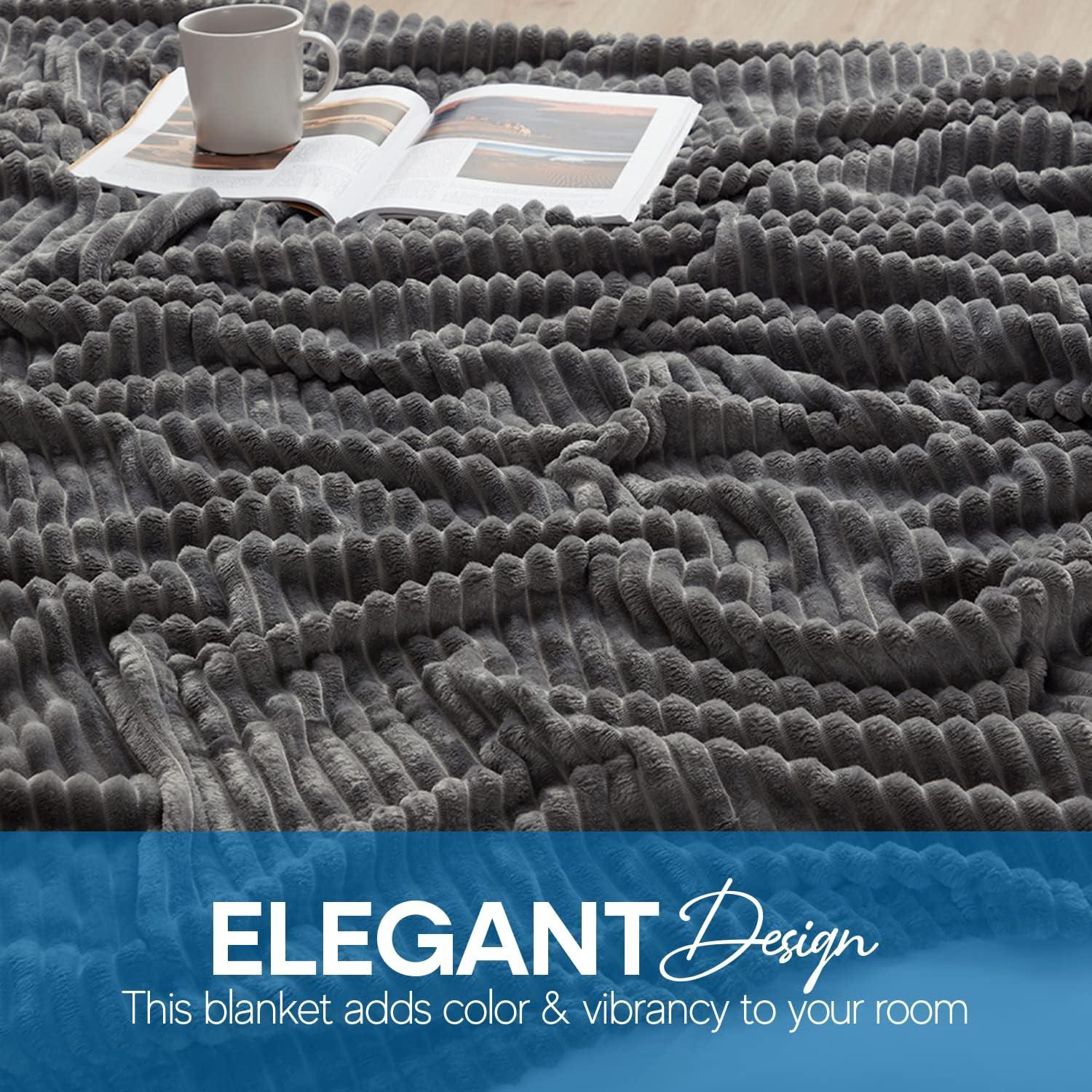 Nestl Nestl Cut Plush Cozy Throw Blanket - Fuzzy Warm Fleece Bed Blankets - Throws for Sofa, Bed, and Couch