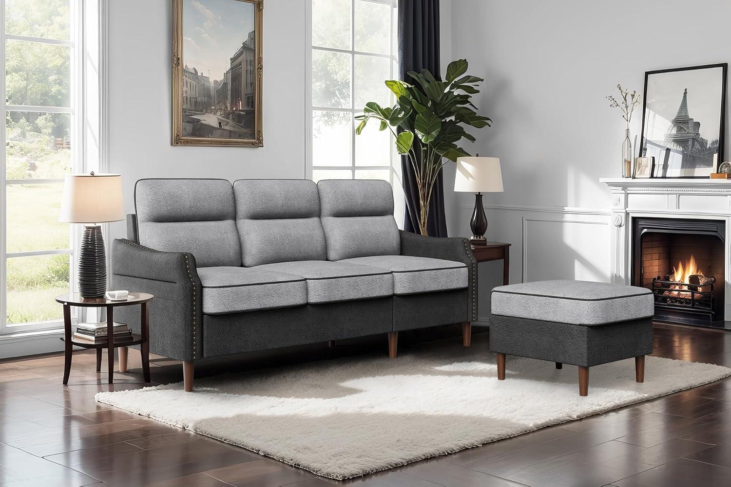 78" Sectional L Shaped Sofa Couch