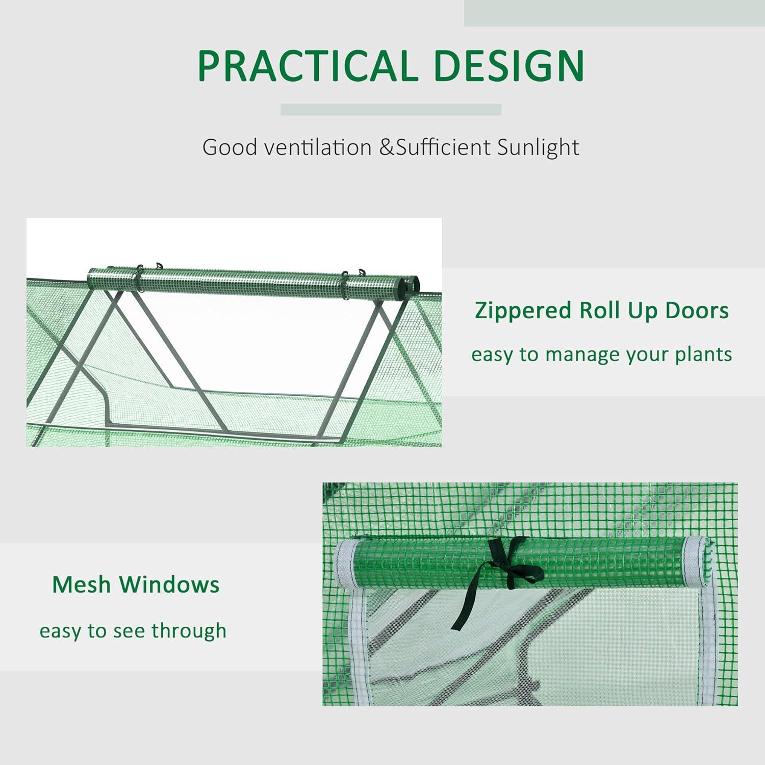 Green Polyethylene Mini Greenhouse with Alloy Steel Frame