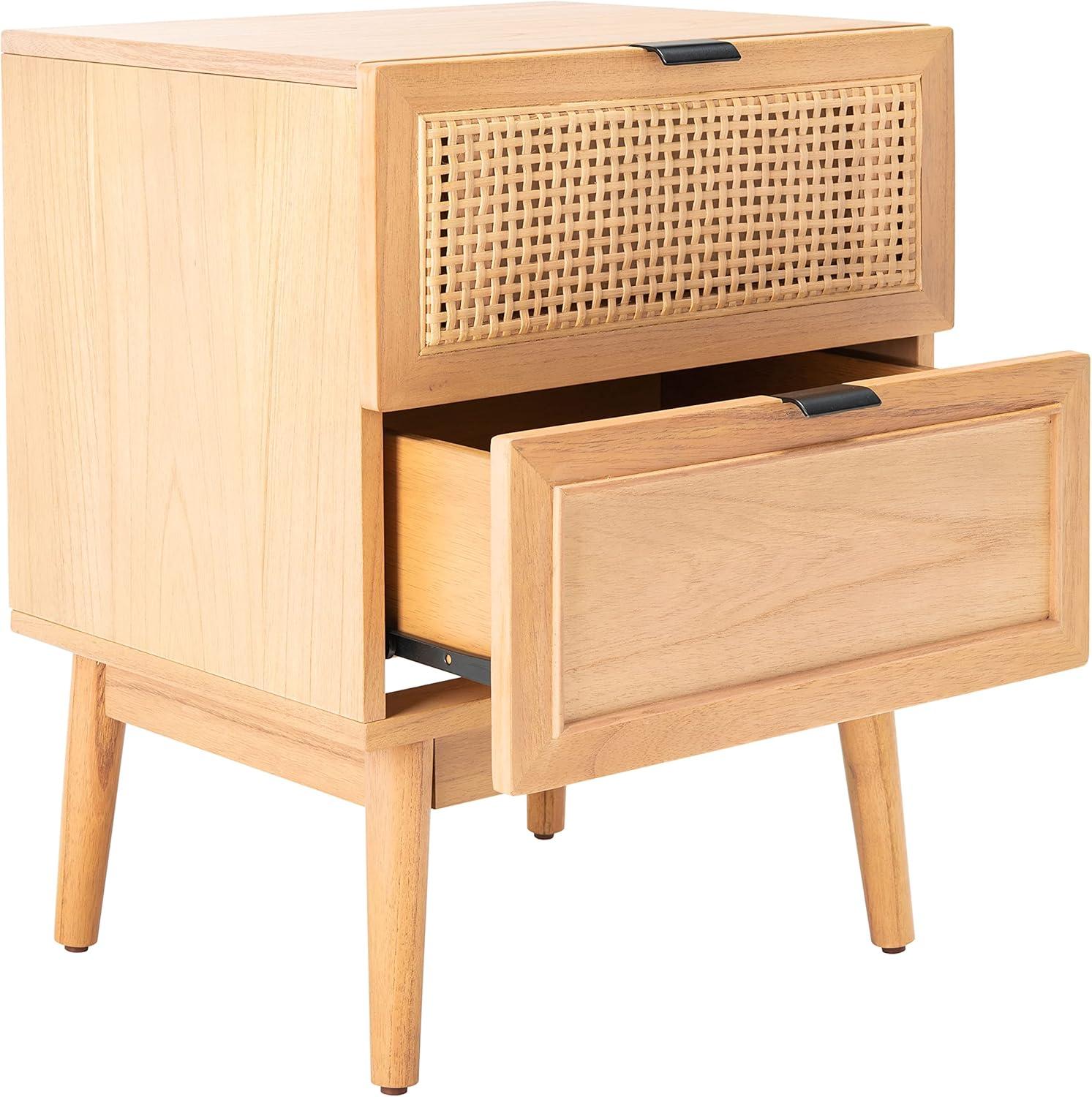 Baisley 2 Drawer Rattan Nightstand - Safavieh