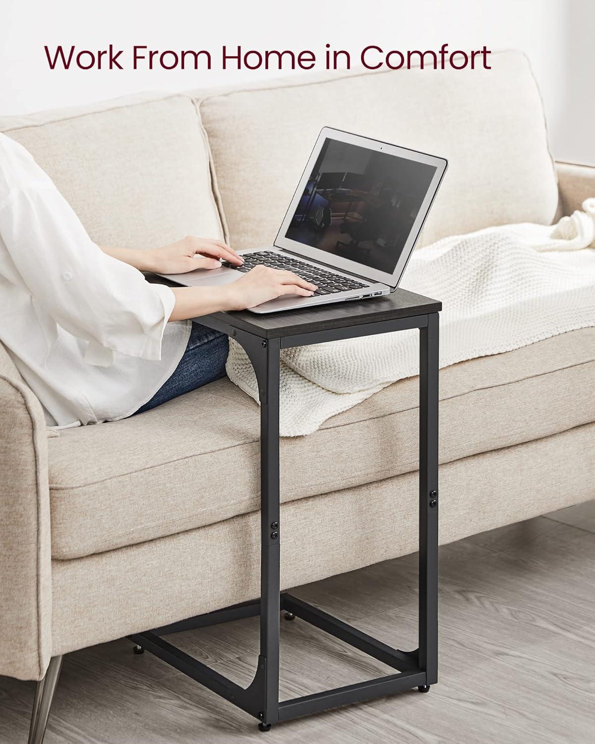 Ebonized Oak and Black C-Shaped Side Table Set