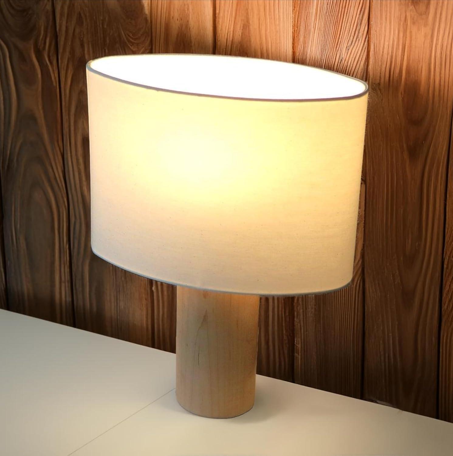 Mia 15.75" Midcentury LED Table Lamp With Natural Maple Wood Base