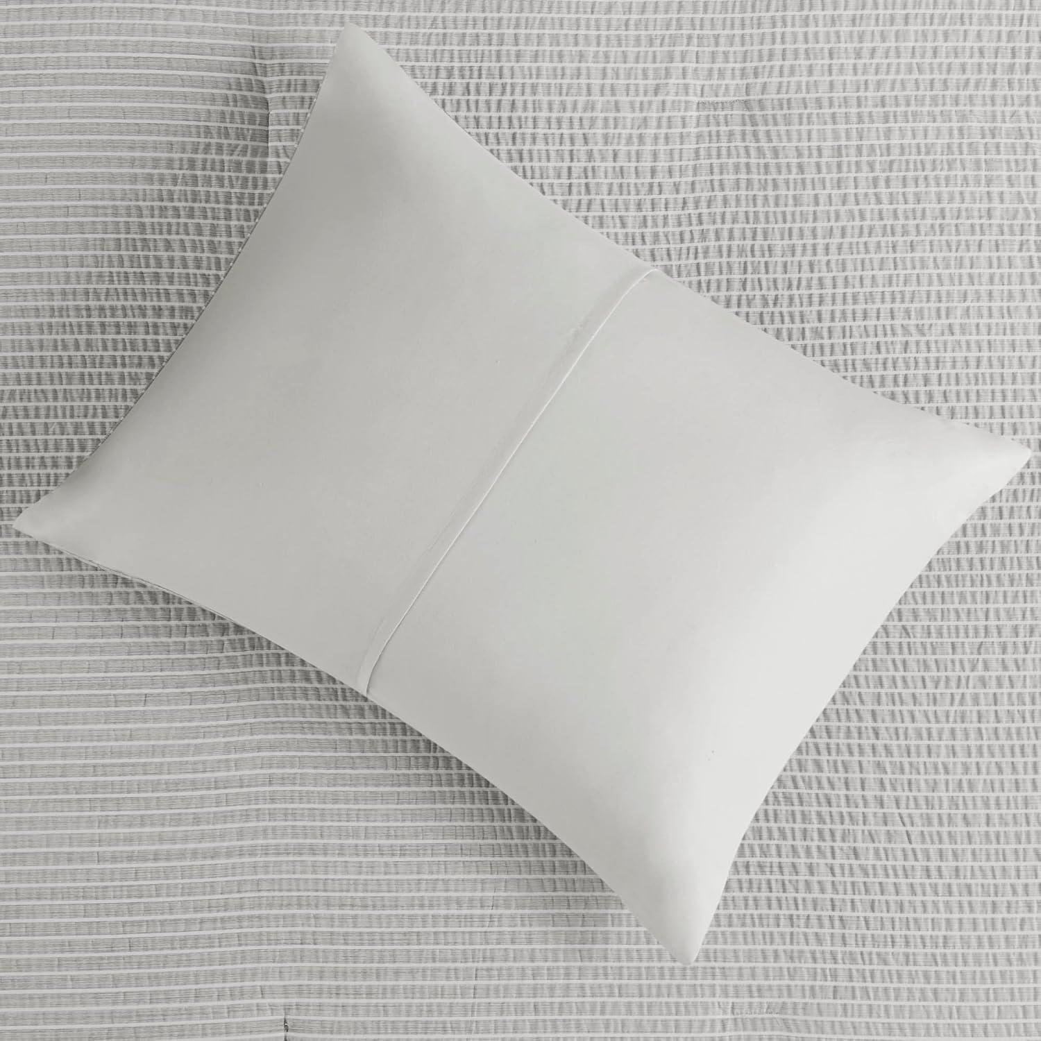 Beautyrest Apollo 3 Piece Striped Seersucker Oversized Comforter Set