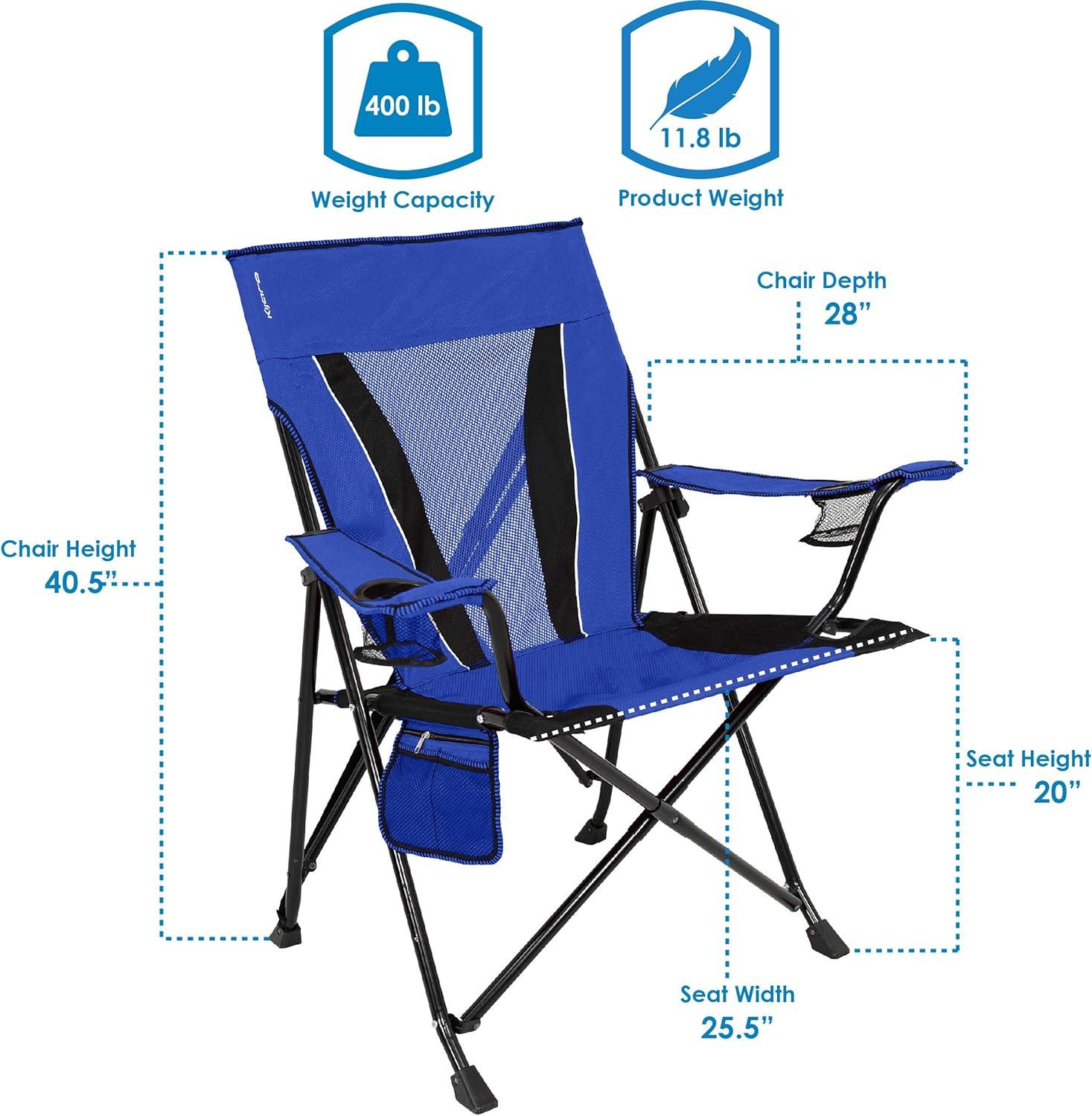 XXL Desert Orange Dual Lock Portable Camping Chair with Cushions