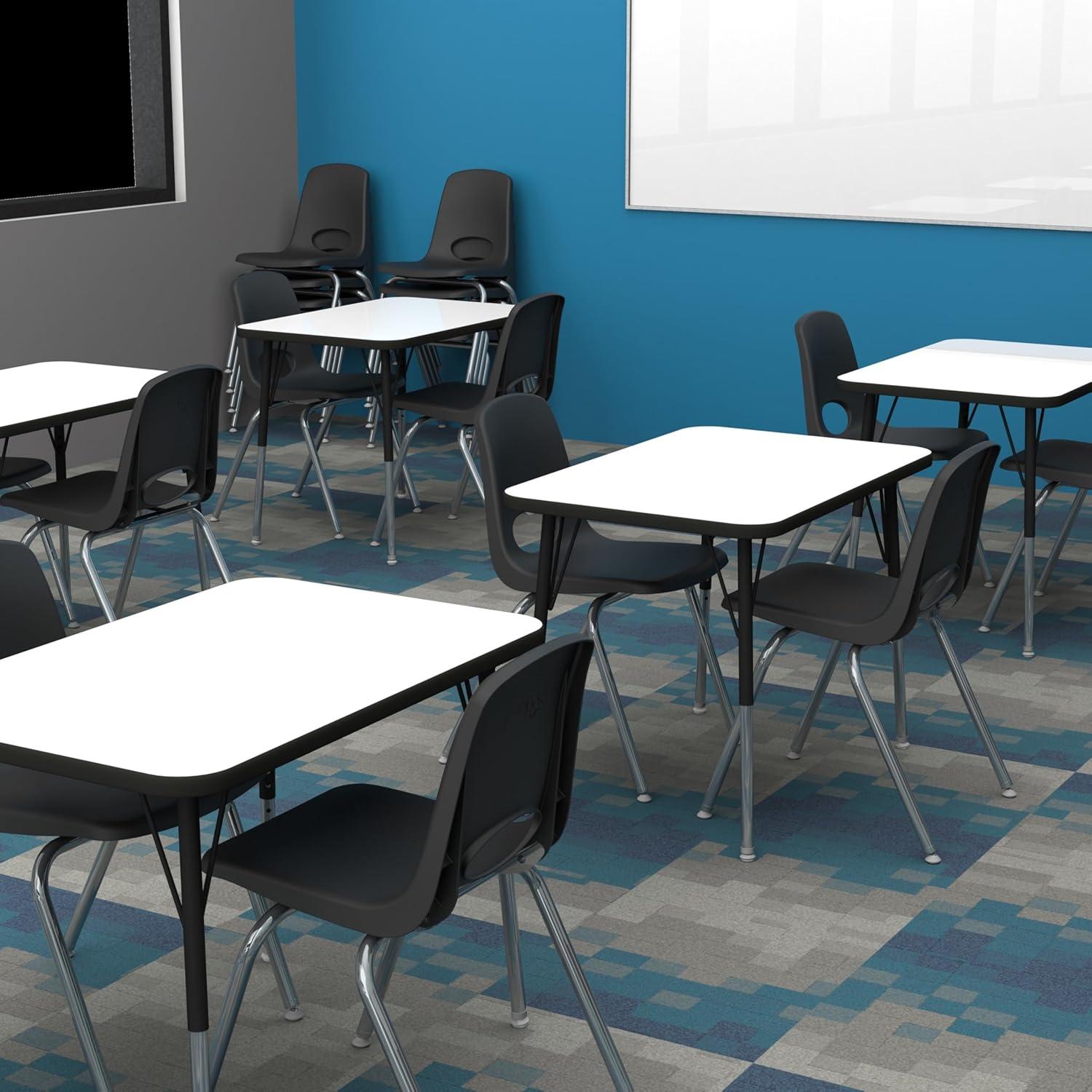 Factory Direct Partners 18" Classroom Stack Chair with Swivel Glide Legs