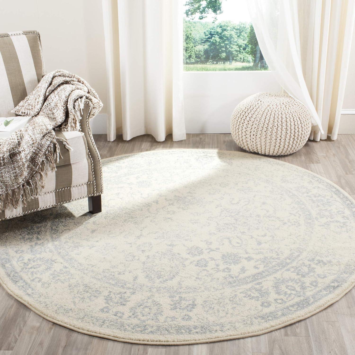 SAFAVIEH Adirondack Wyatt Traditional Area Rug, Grey/Blue, 6' x 6' Round