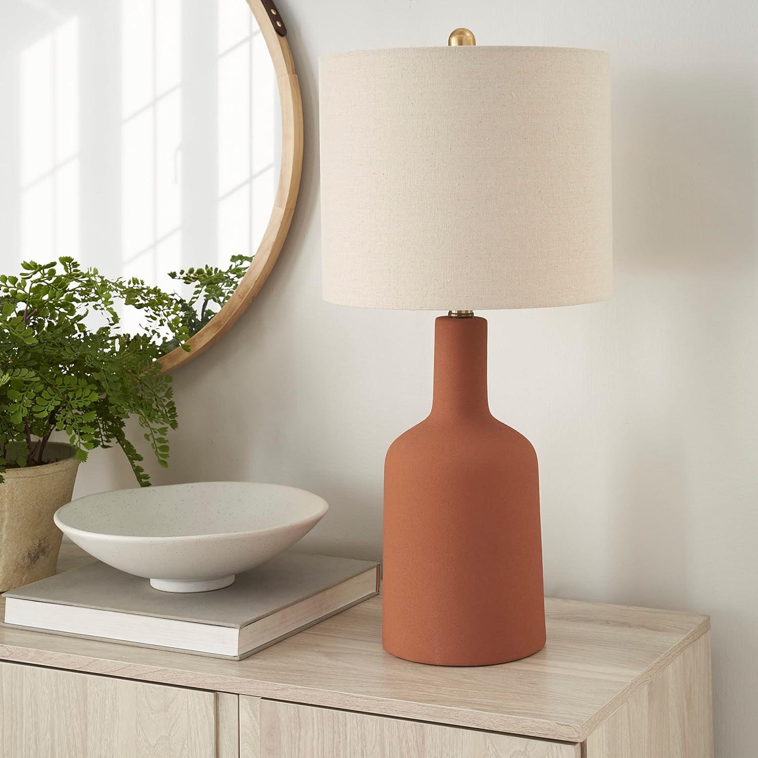 22" Terracotta Ceramic Table Lamp - Nourison