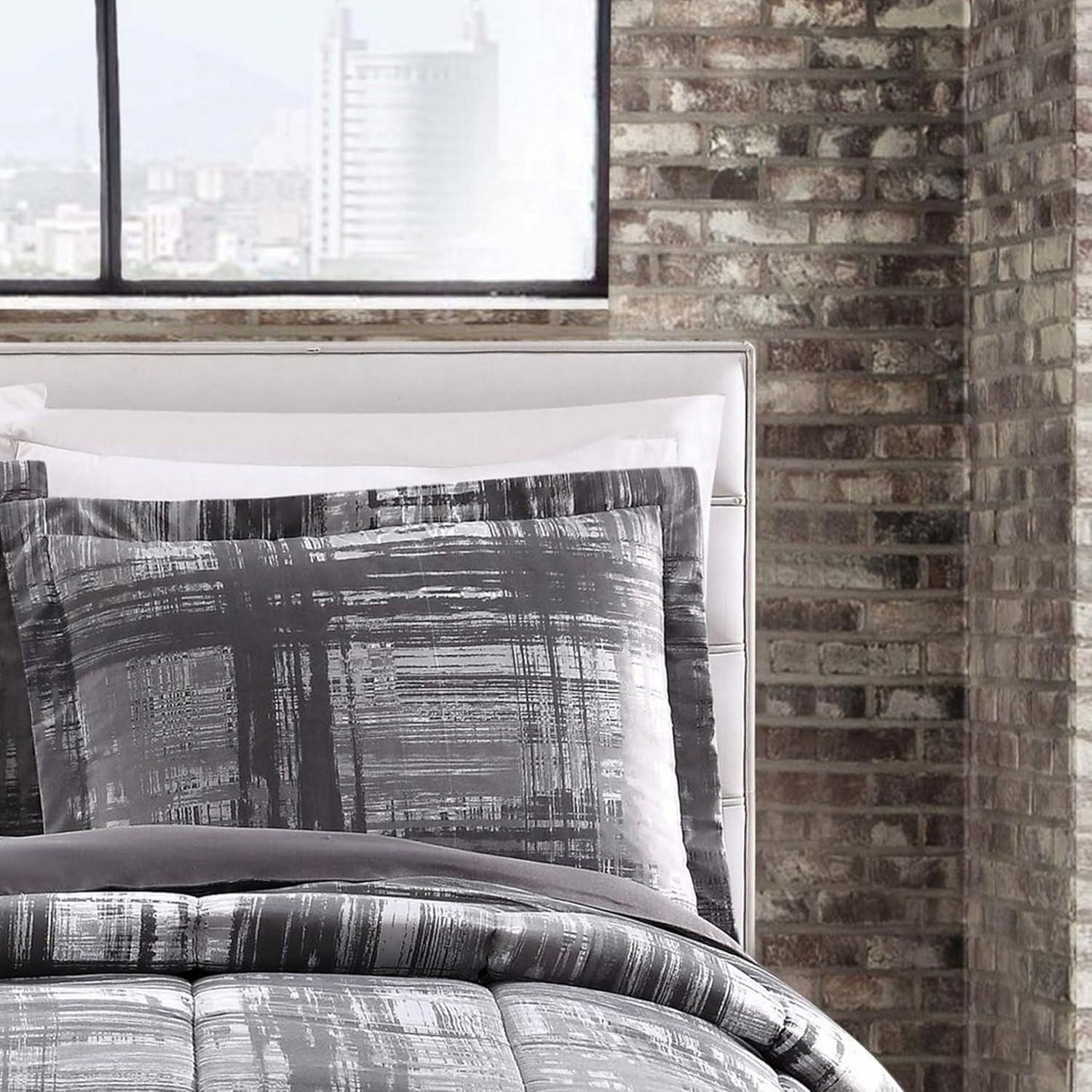 Style 212 Camden Modern & Contemporary Box Stitch Plaid Comforter Set