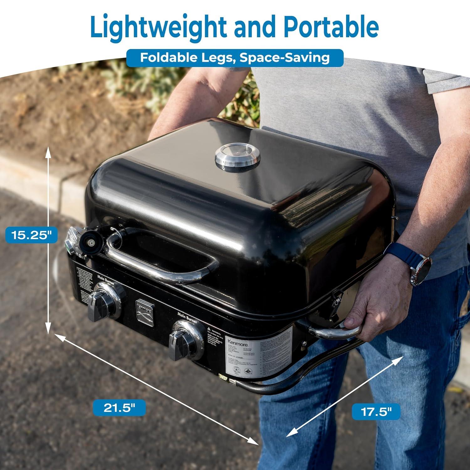 Kenmore 2-Burner Portable Tabletop Retro Gas Grill