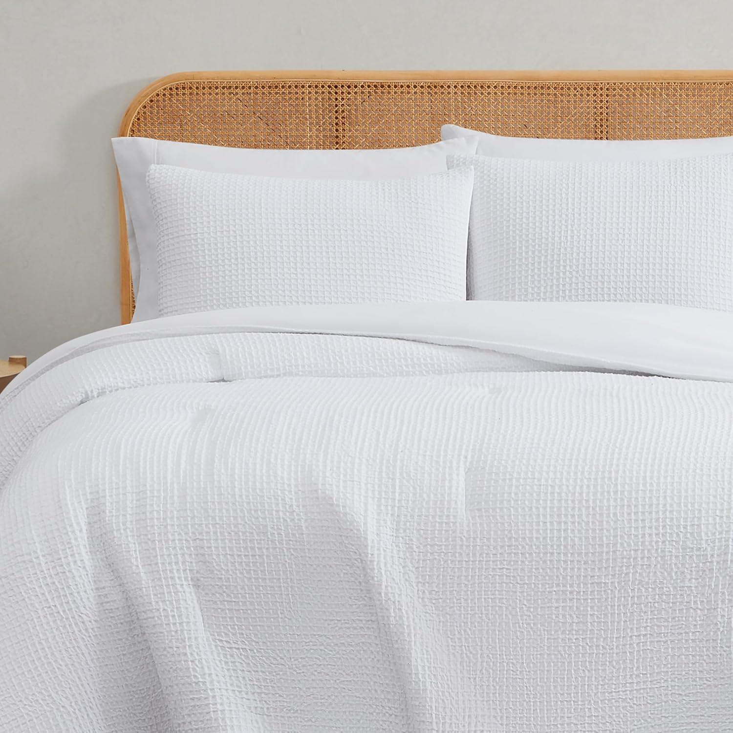 Truly Soft Textured Waffle Weave Comforter Set