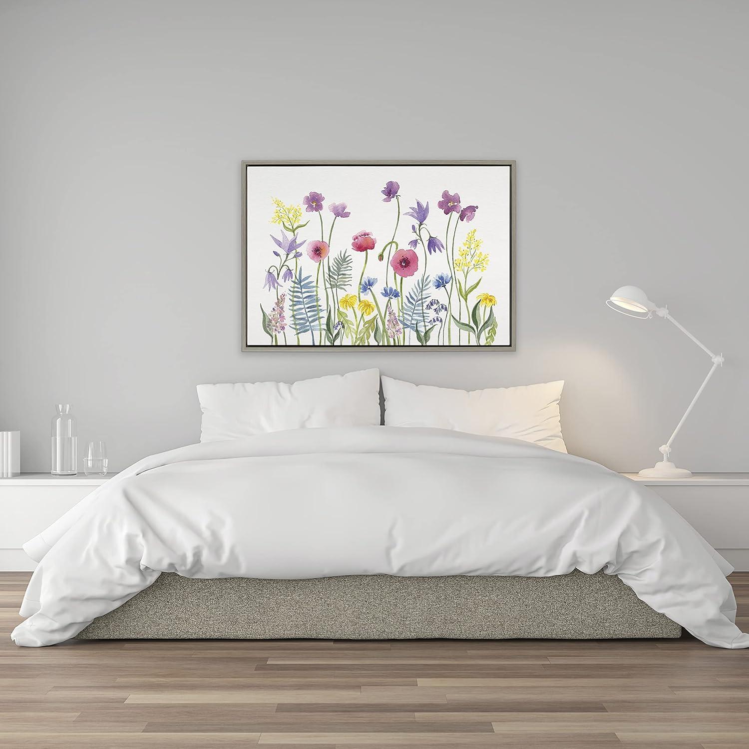 23" x 33" Sylvie Wildflorals by Patricia Shaw Framed Wall Canvas - Kate & Laurel All Things Decor