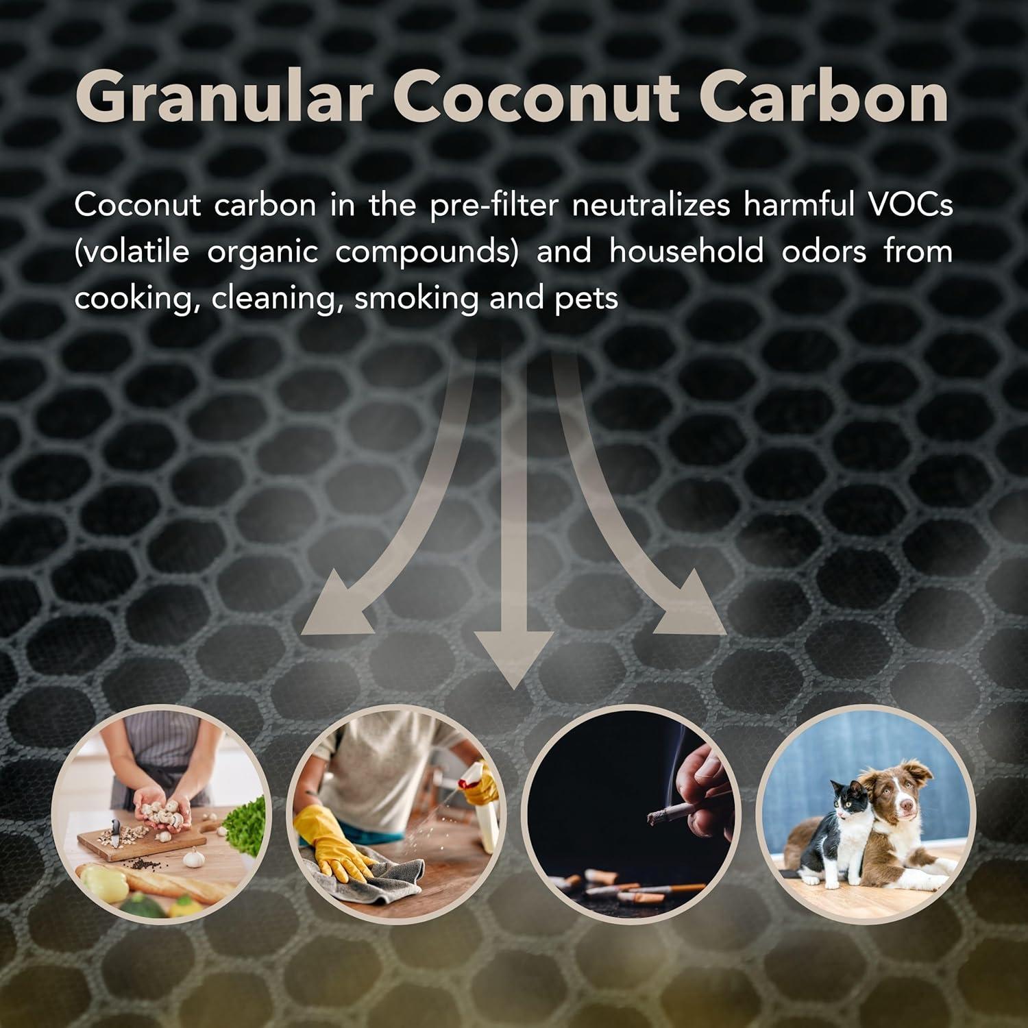 Hunter HP450UV Round Air Purifiers for Home, True HEPA Air Purifier Tower for Pets, Odors, Allergens, Smoke, Dust, VOC's. HEPA Air Purifiers for
