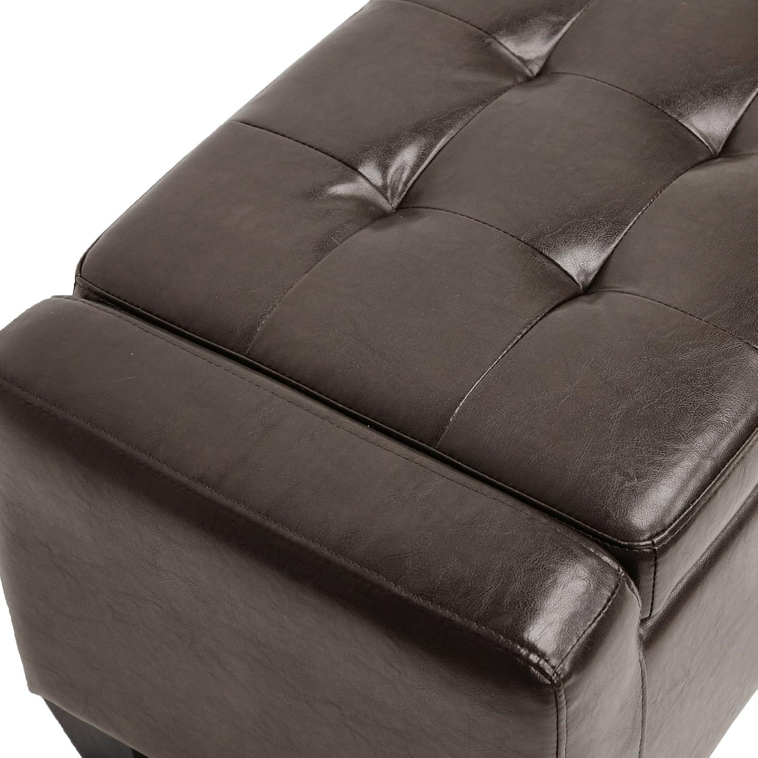 Manchester Ottoman Dark Brown - Baxton Studio: Modern Upholstered Bench, Wood Composite Frame, Spot Clean