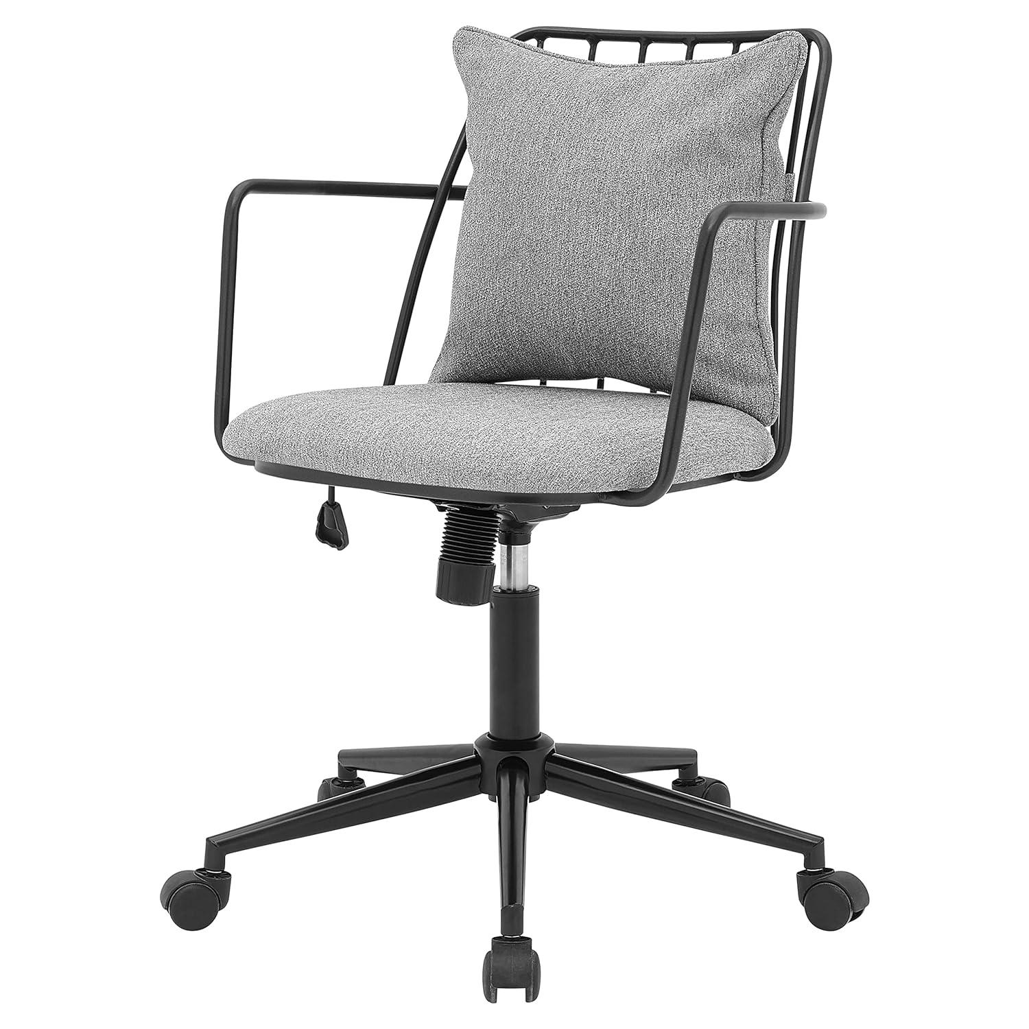 New Pacific Direct Edison KD 22.5" Fabric Office Chair in Strata Gray