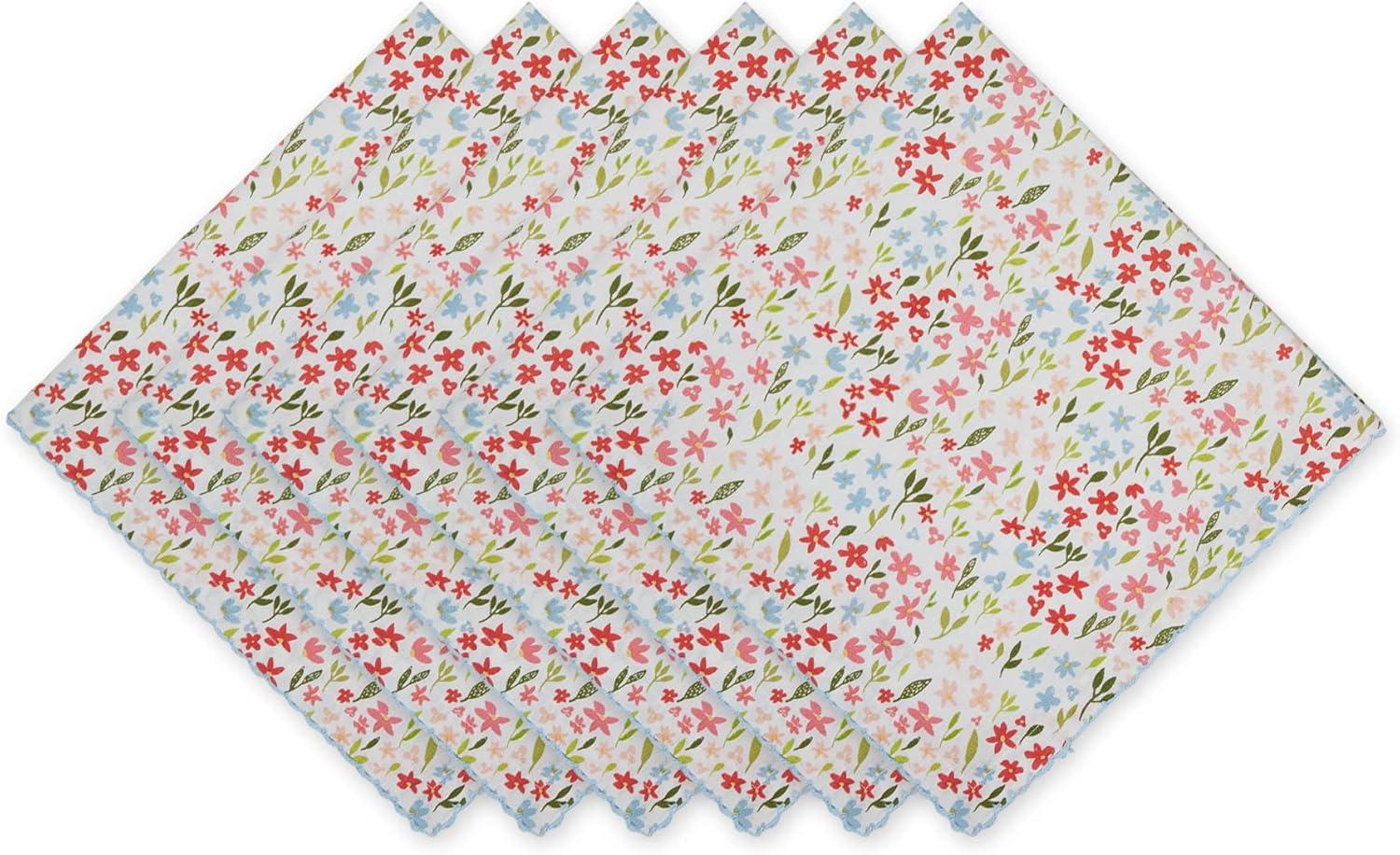 Sweet Flowers Printed Napkin (Set of 6)