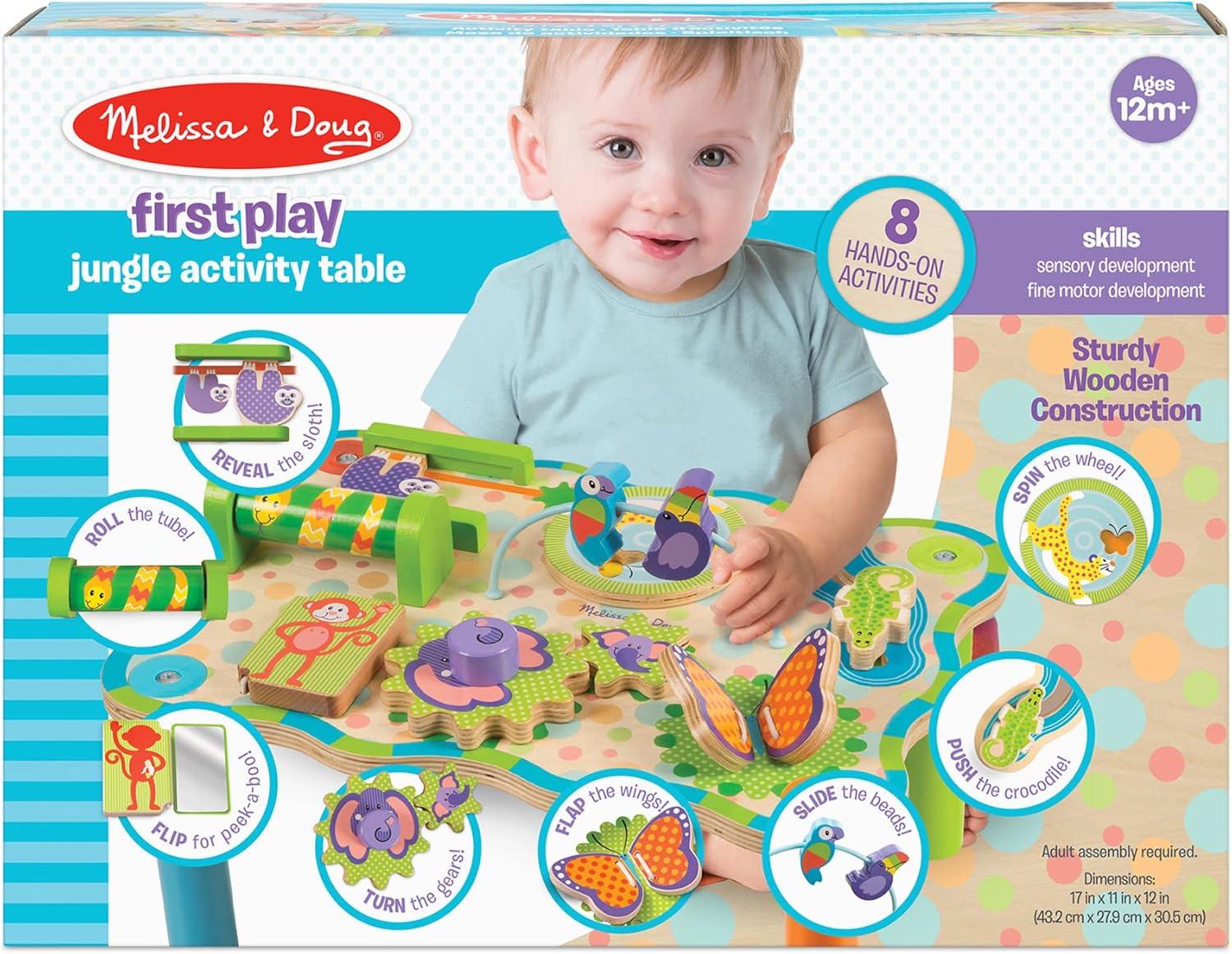 Melissa & Doug First Play Childrens Jungle Wooden Activity Table for Toddlers