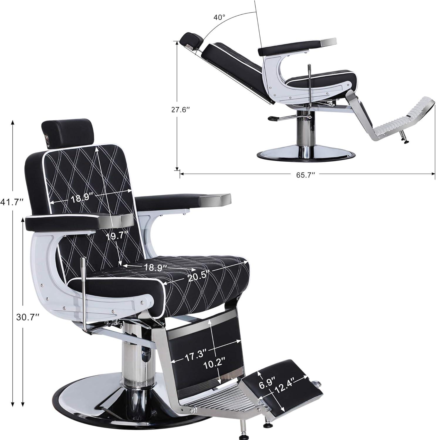 BarberPub Vintage Barber Chair Recline Salon Beauty Spa Shampoo Black 3825