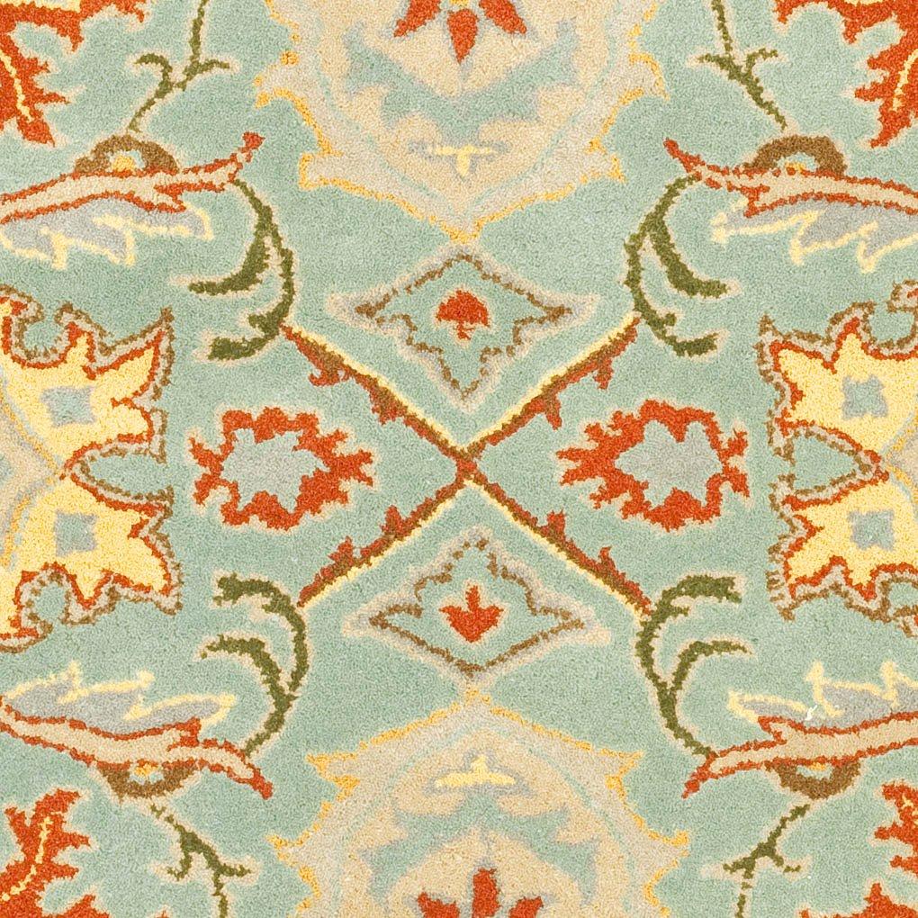 Heritage HG734 Handmade Area Rug - 6' Round - Light Blue/Ivory - Safavieh