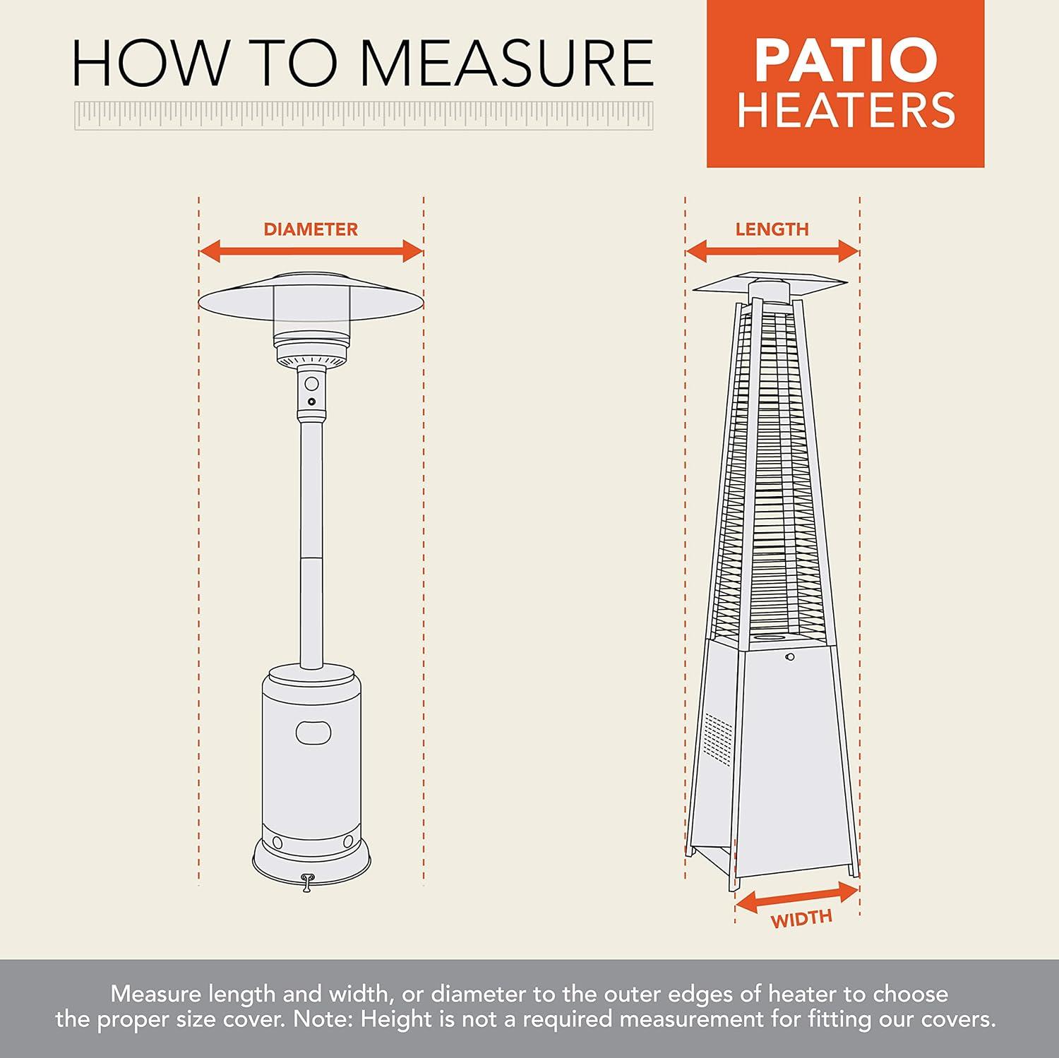 Khaki Water-Resistant Stand-Up Patio Heater Cover, 30" x 94"