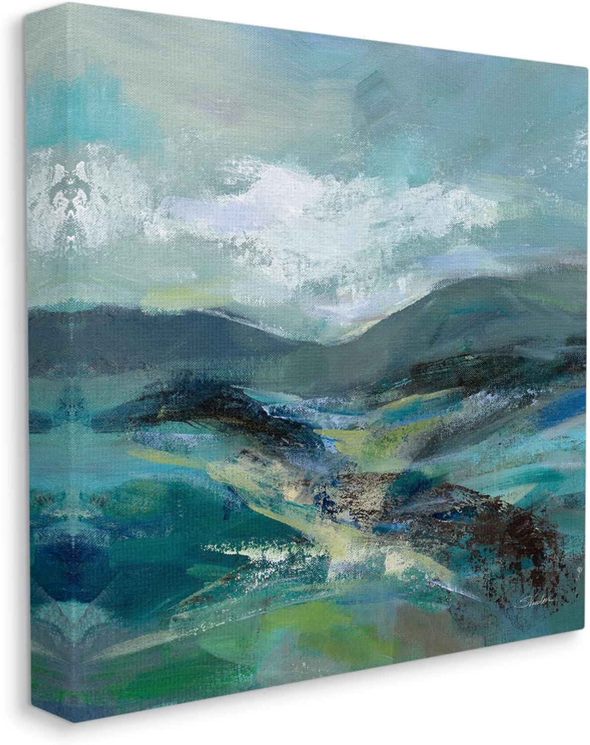 Stupell Industries Modern Green Mountains Landscape Painting Gallery Wrapped Canvas Print Wall Art, Design by Silvia Vassileva