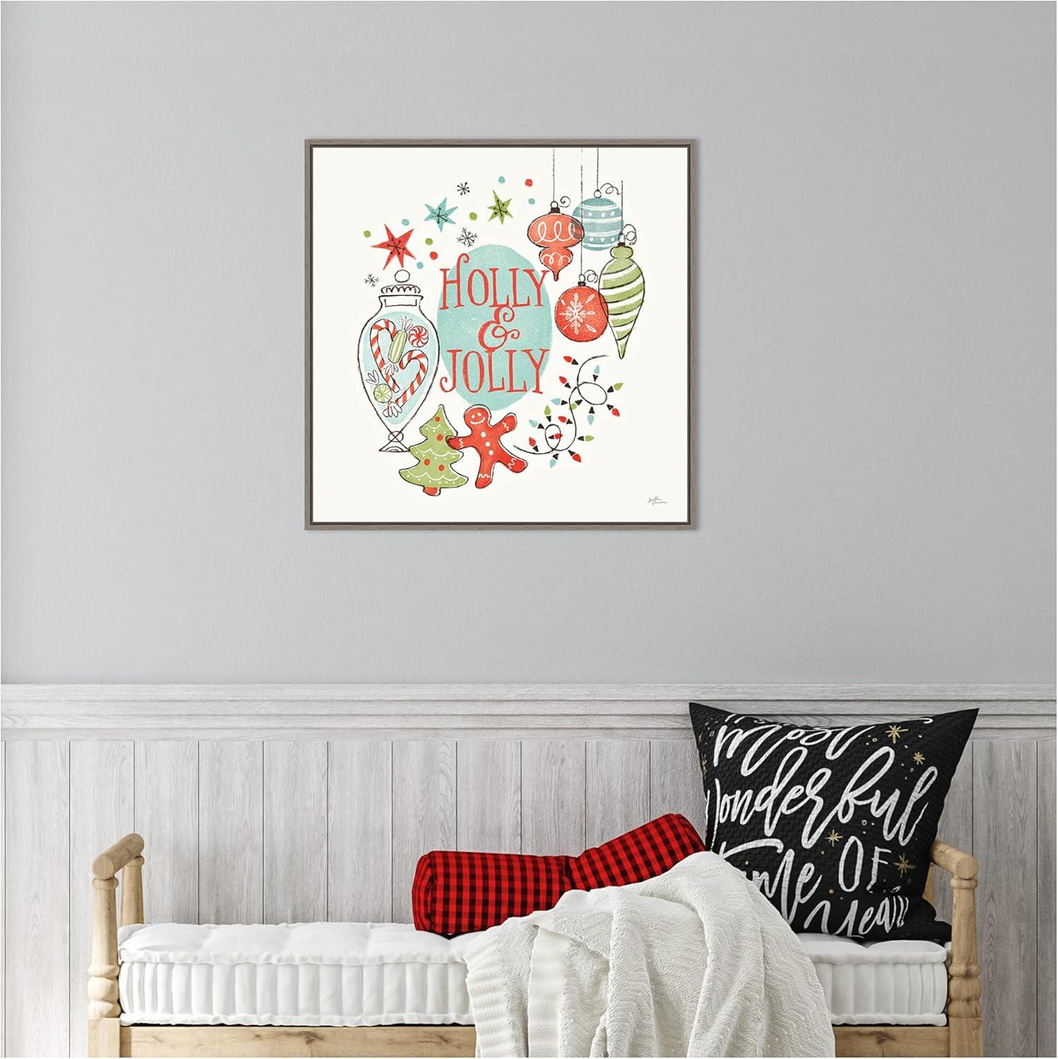 Amanti Art Retro Christmas IV Framed Canvas Wall Art Print