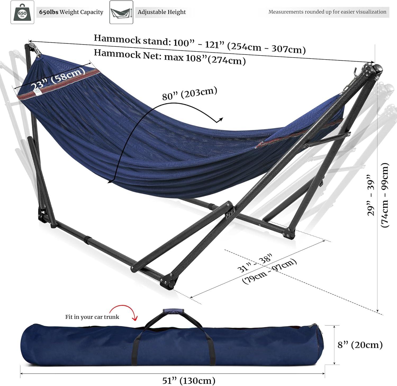 2 Person Camping Hammock with Stand