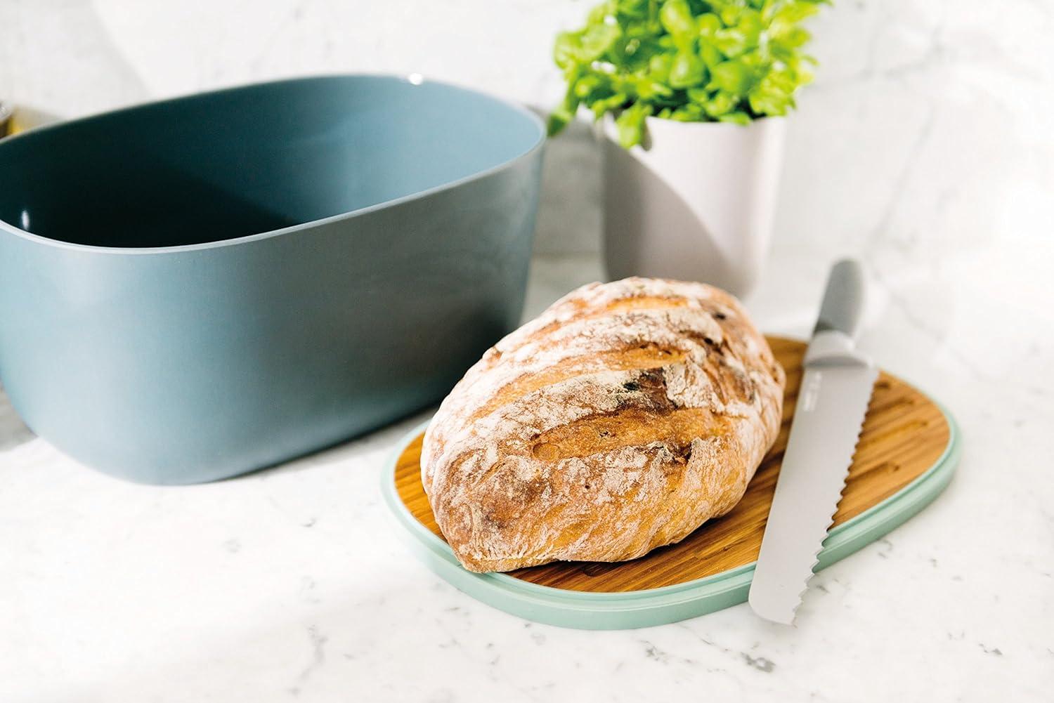 BergHOFF LEO Natural Bamboo Covered Bread Box & Cutting Board 12.5" x 8.5" x 6", Freshly Bread