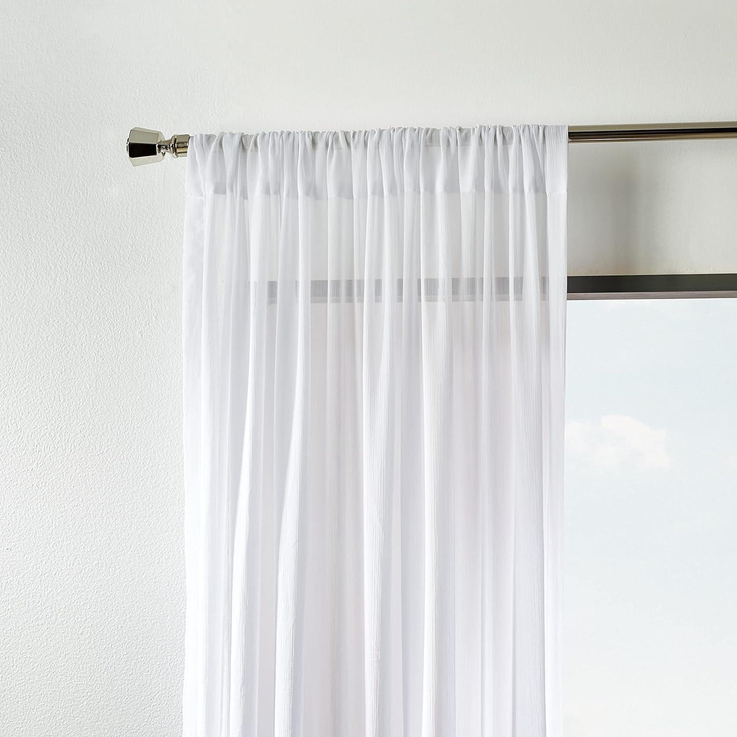 Glacier Solid Sheer Rod Pocket Curtain Panels