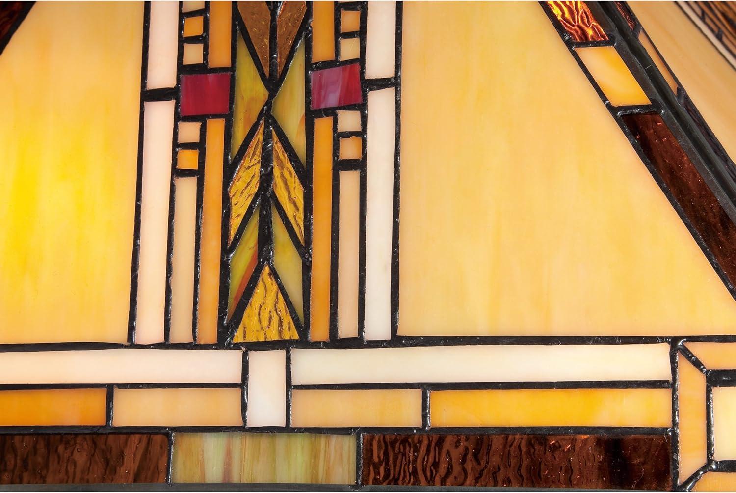 Valiant Bronze 25" Table Lamp with Stained Glass Shade