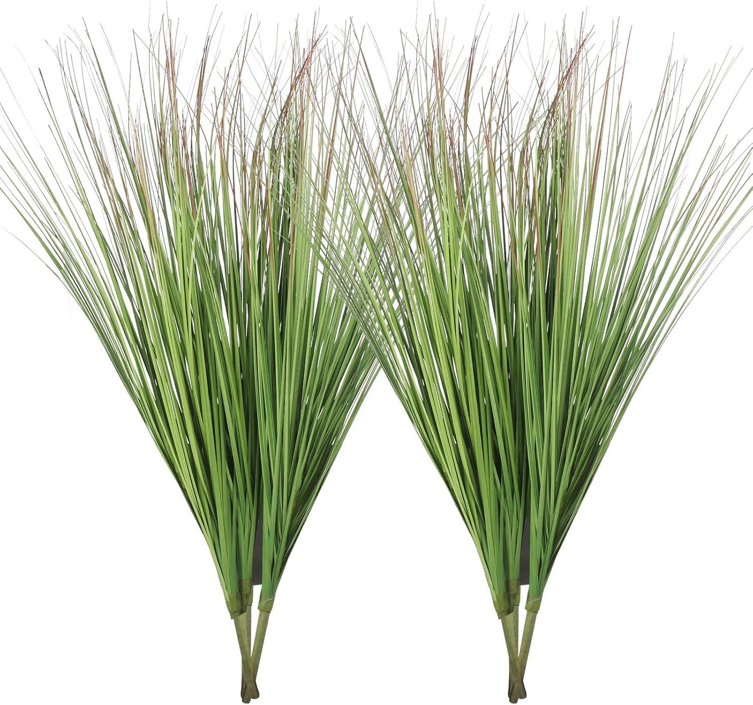 Artificial Plants 6PCS 27“ Fake Tall Onion Grass Faux Plant,Artificial Grass Greenery Shrubs Bushes for Garden Porch Window Box Shop Office Home Décor