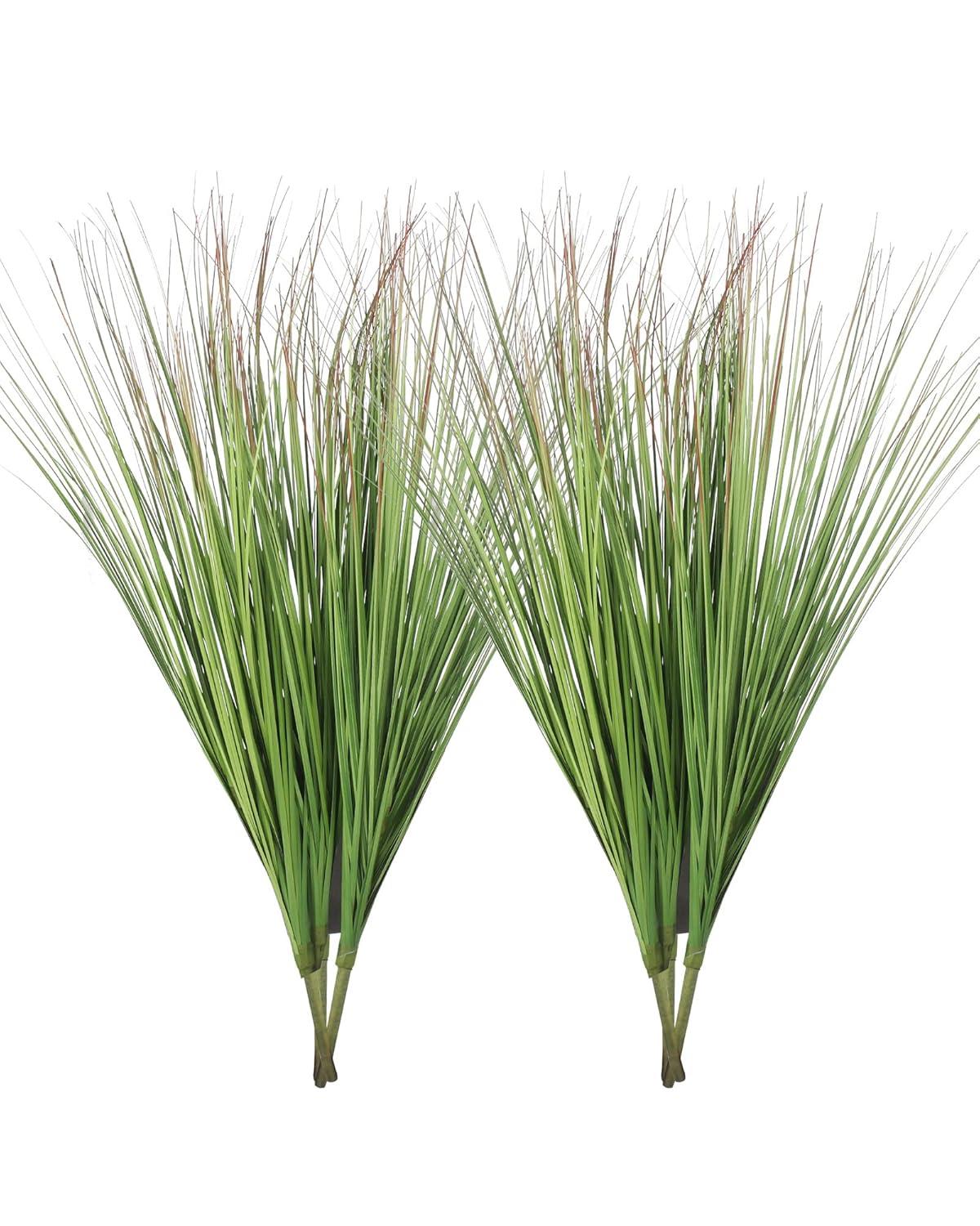 Artificial Plants 6PCS 27“ Fake Tall Onion Grass Faux Plant,Artificial Grass Greenery Shrubs Bushes for Garden Porch Window Box Shop Office Home Décor