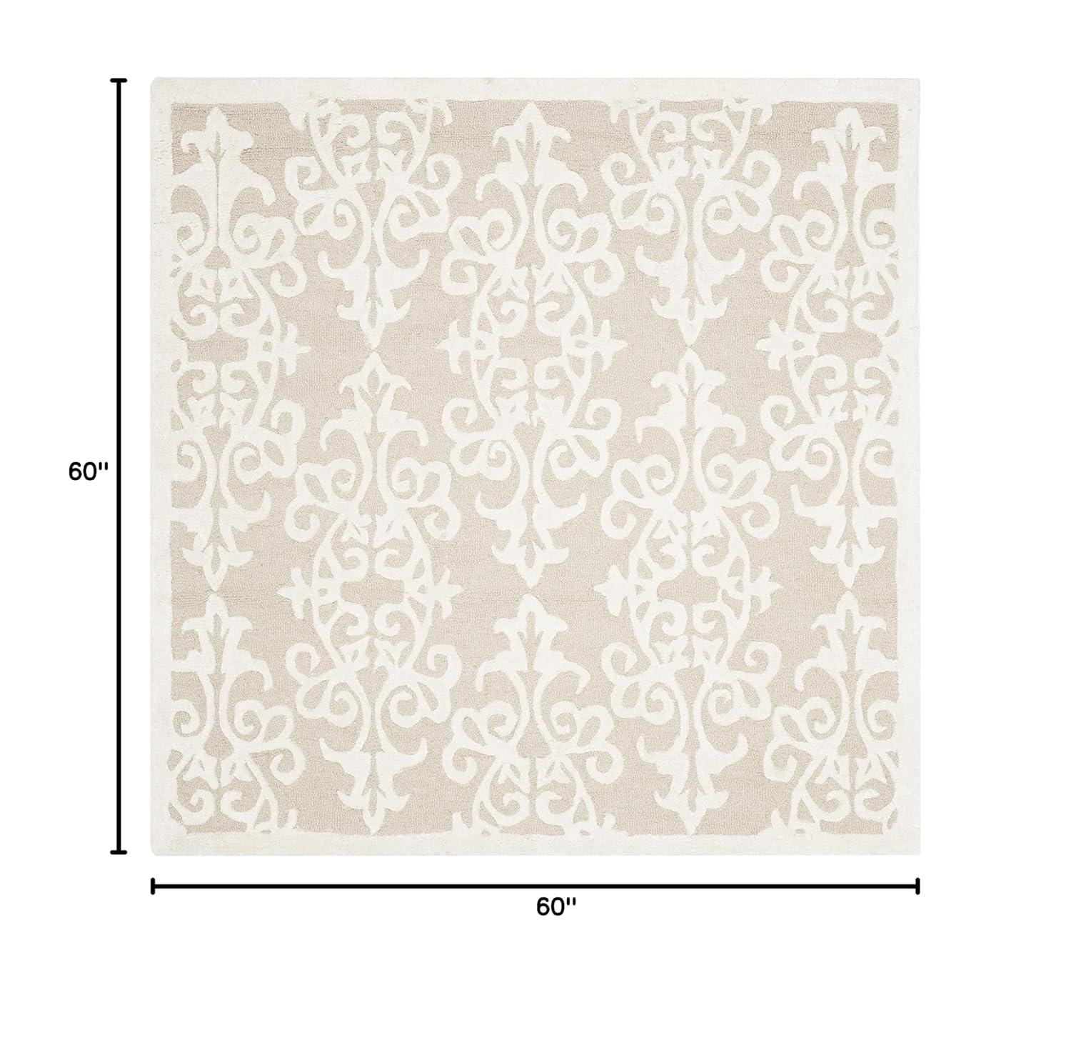 Bella BEL127 Hand Tufted Area Rug - Sand/Ivory - 5'x5' - Safavieh.
