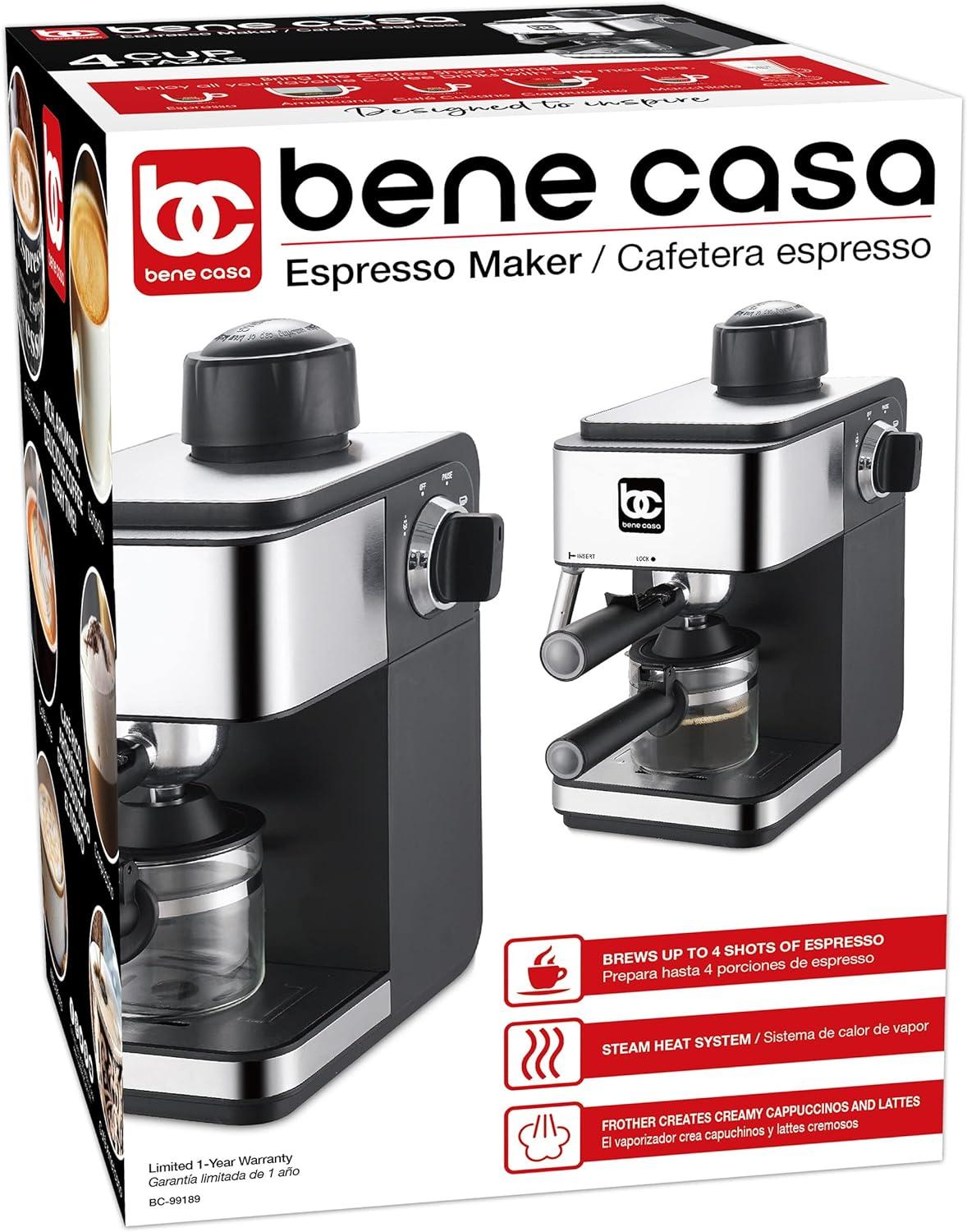 Bene Casa BC-99189 Espresso Maker, 4-Cup