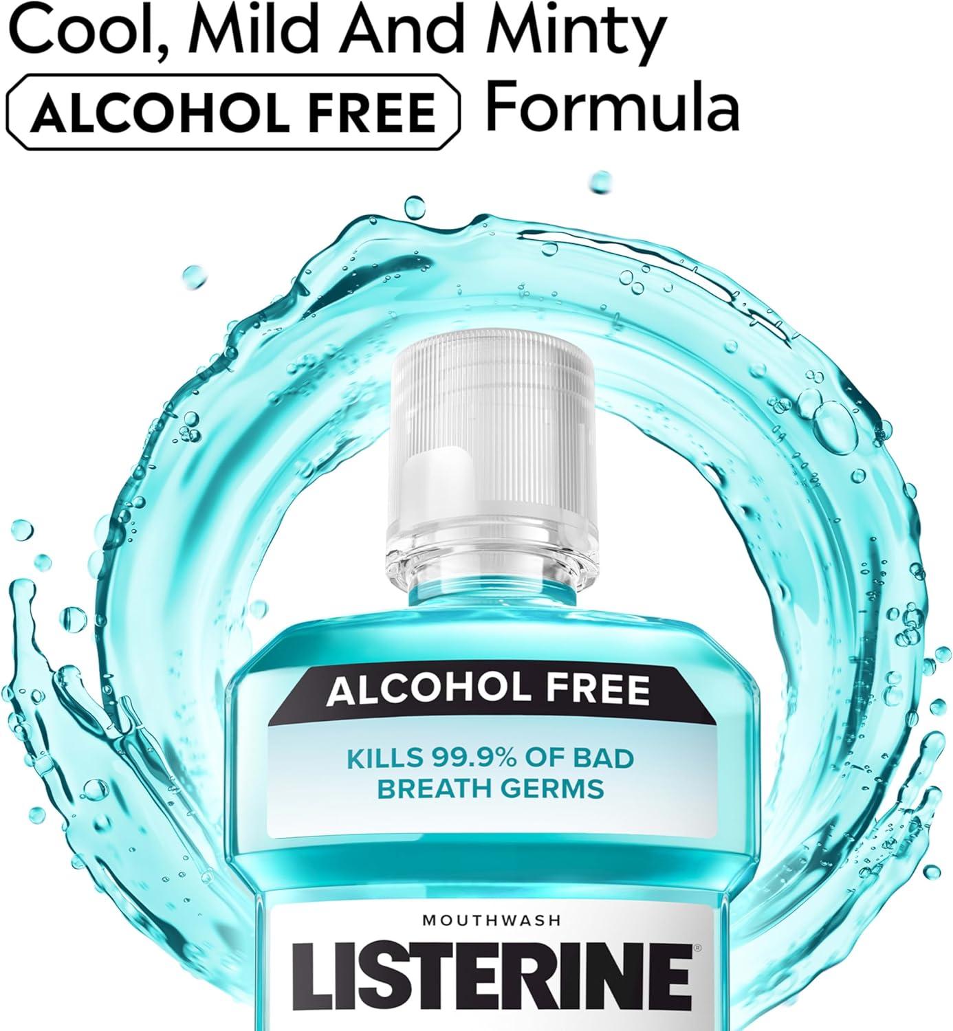 Listerine Zero Alcohol Antiseptic Mouthwash for Bad Breath and Plaque - Cool Mint - 33.8 fl oz