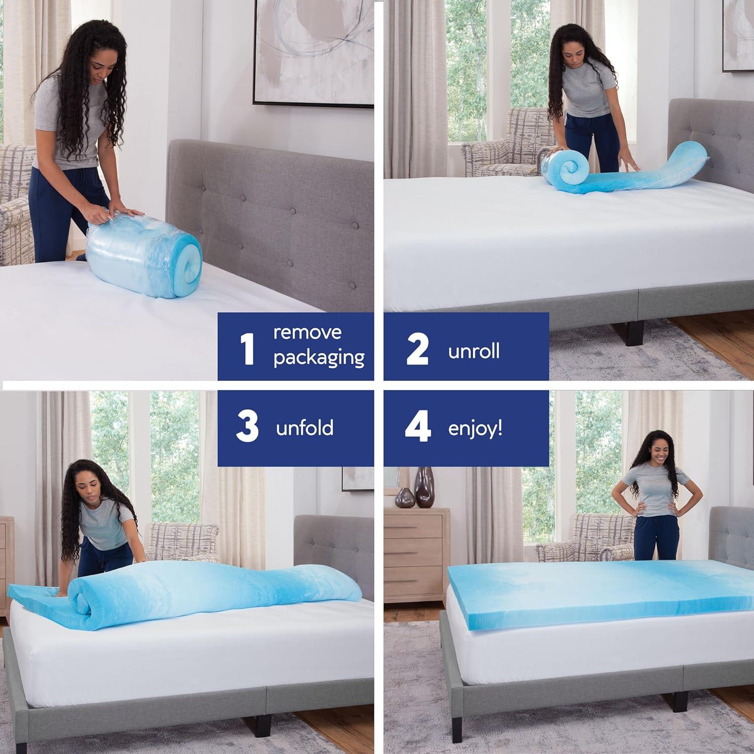 Vibe 3” Gel Swirl Memory Foam Mattress Topper