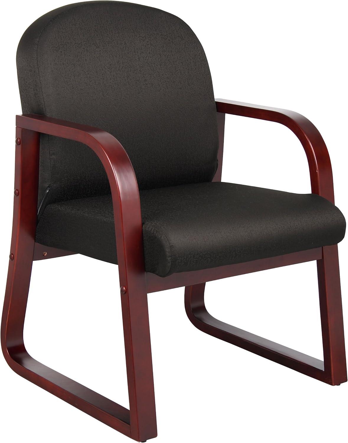 Boss Office Products Black Sled Base Reception Chair