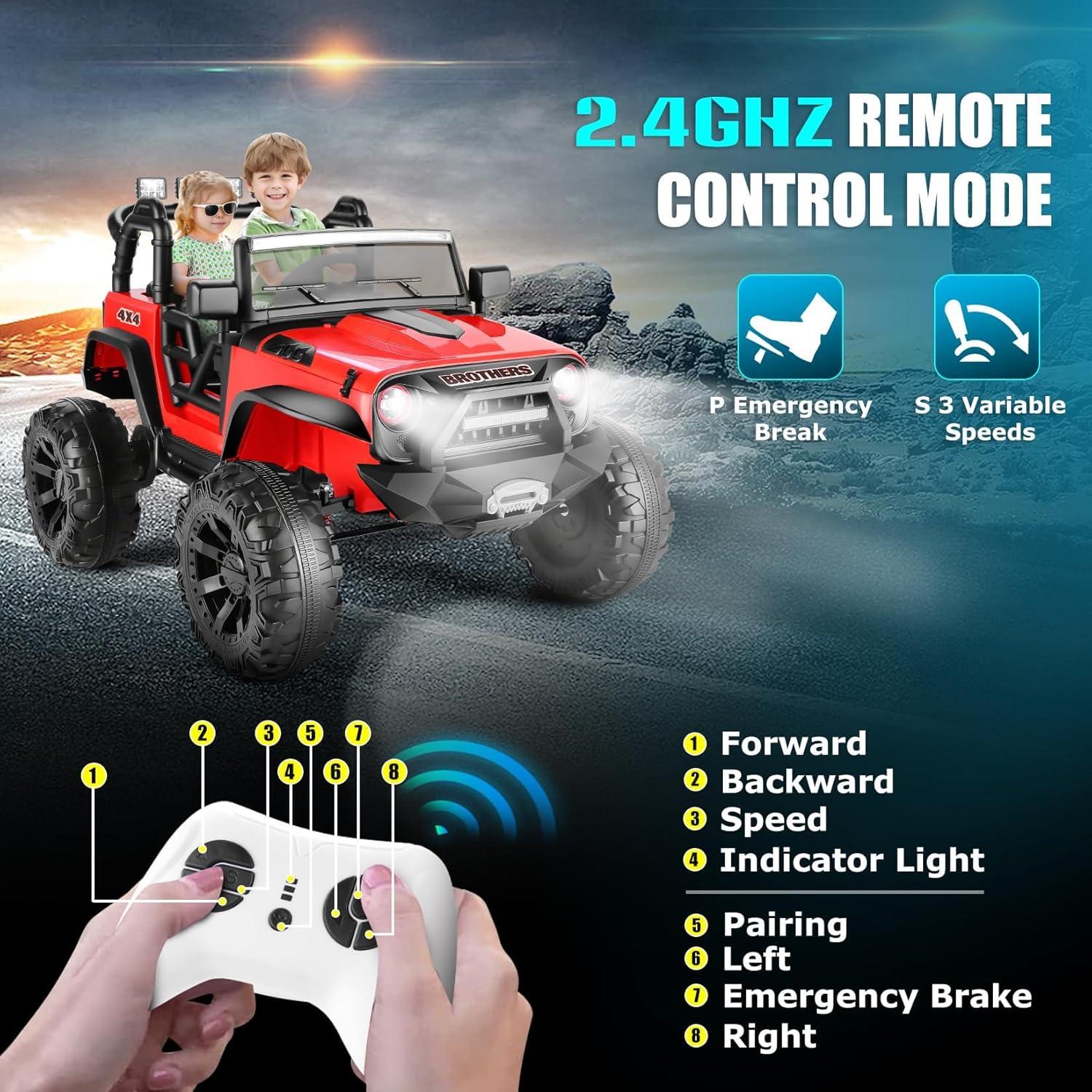 Red 24V 2-Seater Electric SUV with Remote Control