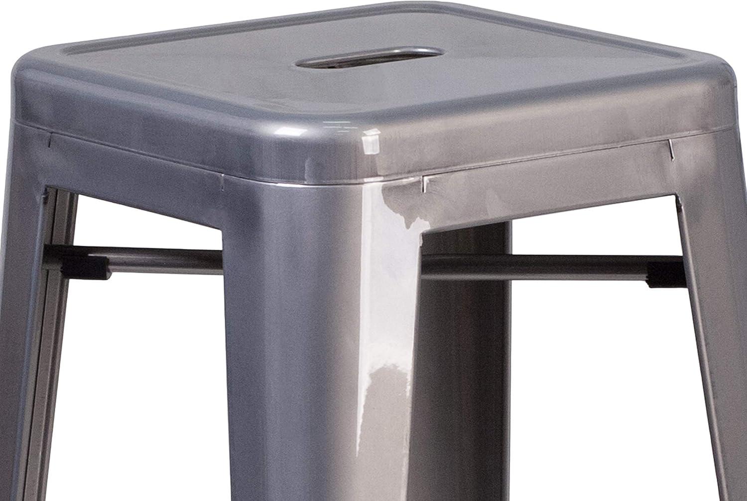 Flash Furniture Lincoln Backless Barstool, Clear Coated