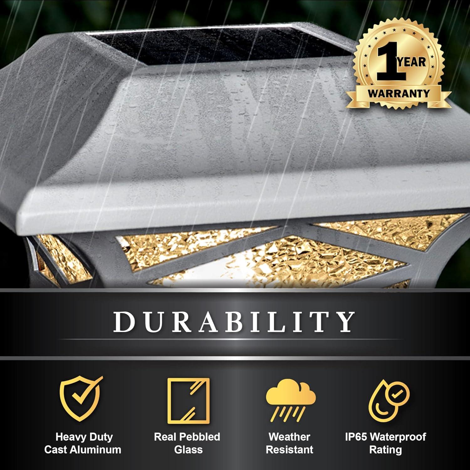 Kingsbridge Dual Lighted Solar Post Cap, Black