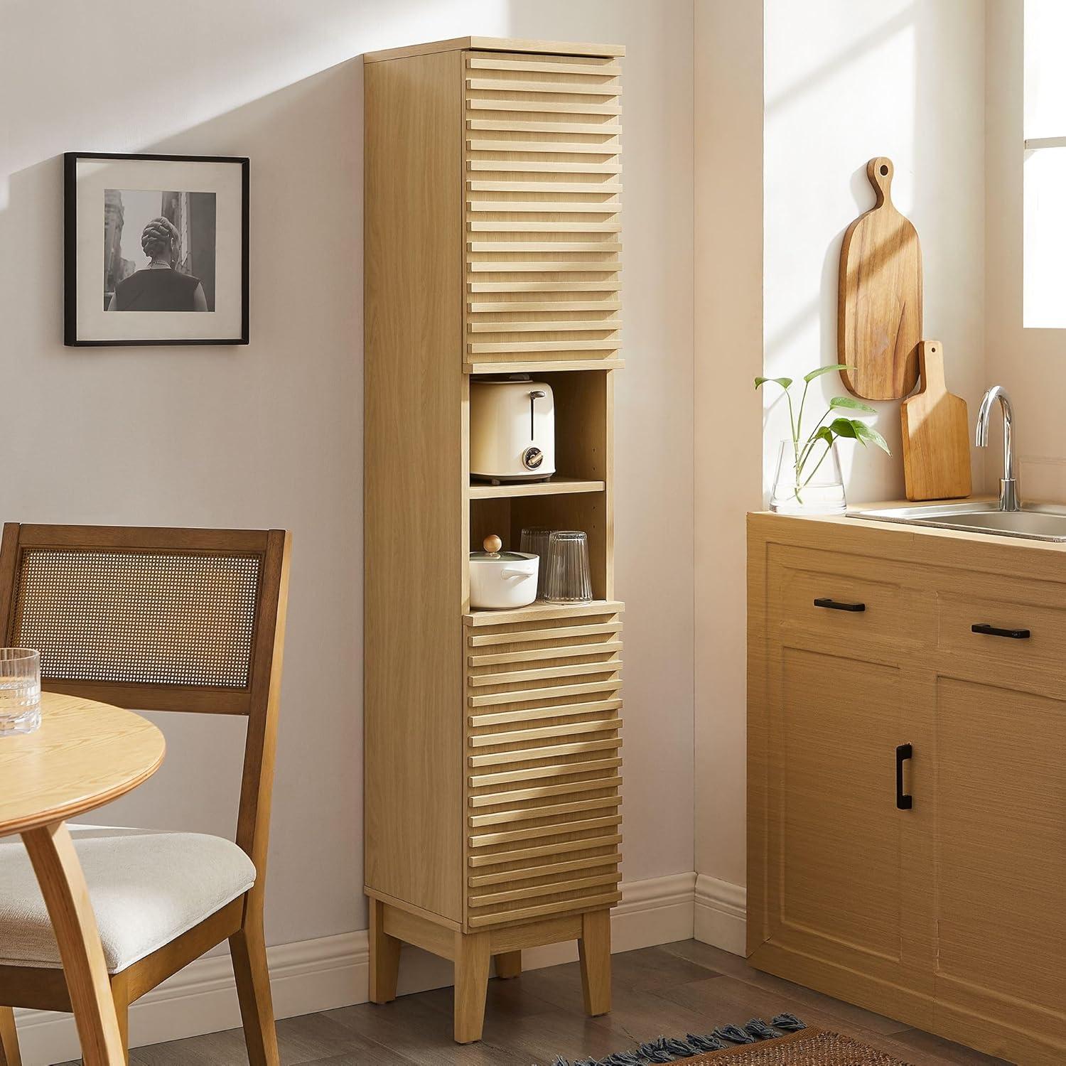 Modway Render Tall Narrow Bathroom Storage Cabinet