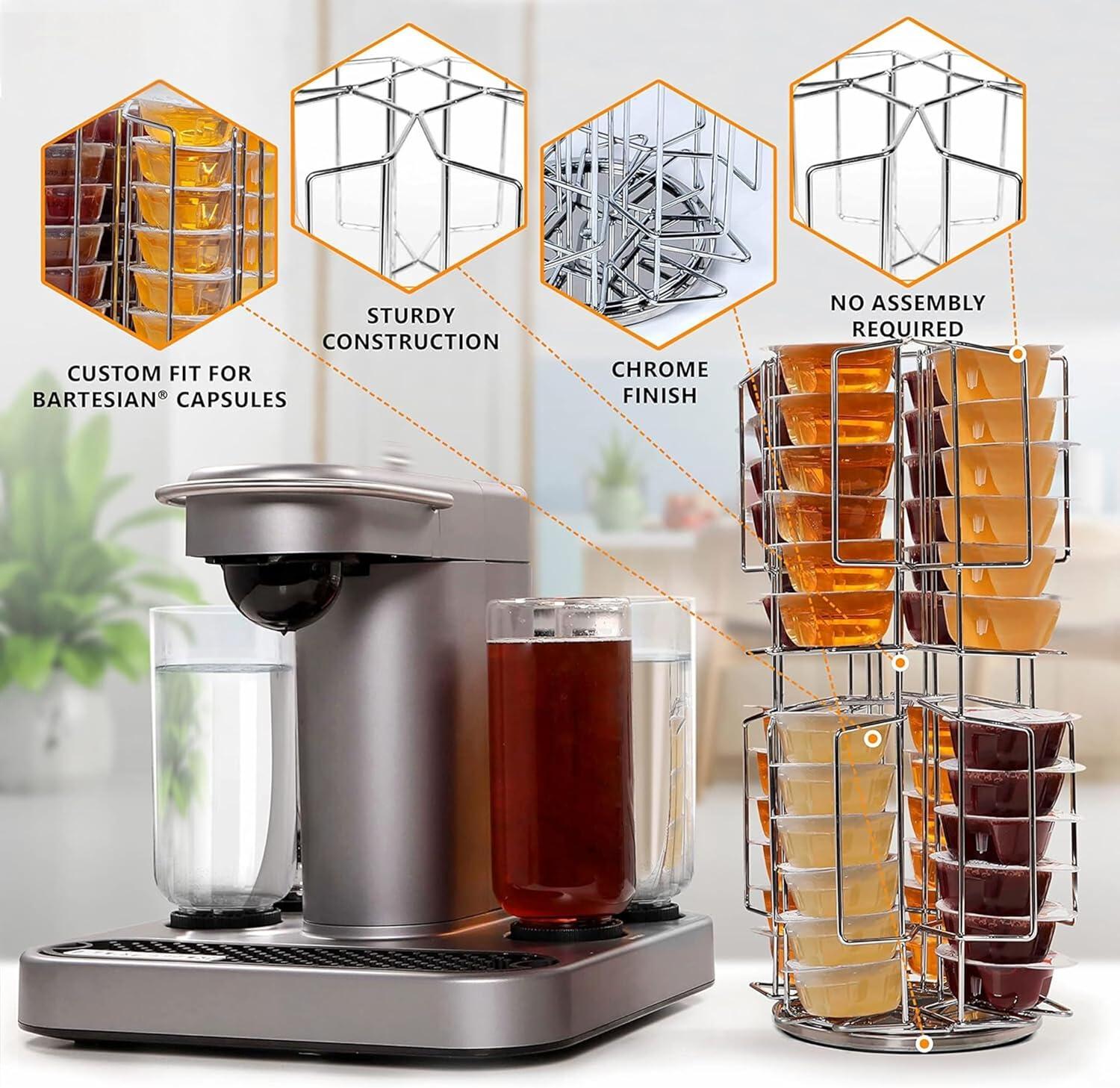 Anadea Storage Carousel for Capsules Holds up to 48  Pods - 360-Degree Rotation - Bartesian Pod Holder | Wayfair