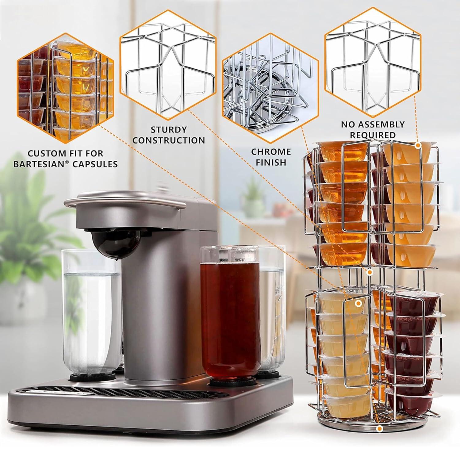 Anadea Storage Carousel for Capsules Holds up to 48  Pods - 360-Degree Rotation - Bartesian Pod Holder | Wayfair