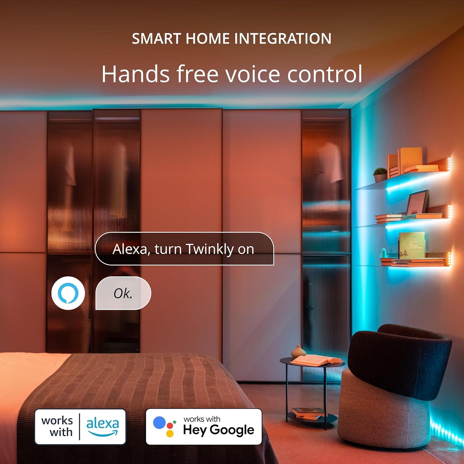 Twinkly Twinkly 5 Ft Adhesive Magnetic Multicolor Indoor Line Light Strip Extension Kit