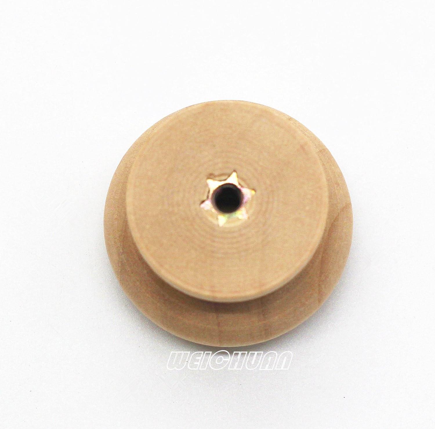 WEICHUAN 15-Pack Unfinished Solid Wood Knobs Pulls Handles - Round Natural Wooden Cabinet Knobs for Dresser Cabinet Wardrobe Cupboard and Furniture Drawer (Diameter: 1-3/8 Inches Height: 1 Inch)