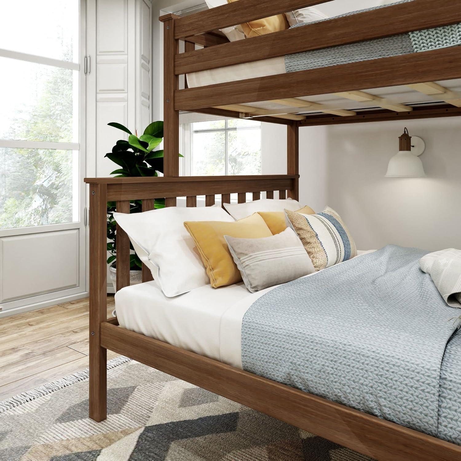 Plank+Beam Solid Wood Twin over Full Bunk Bed, No Box Spring Needed
